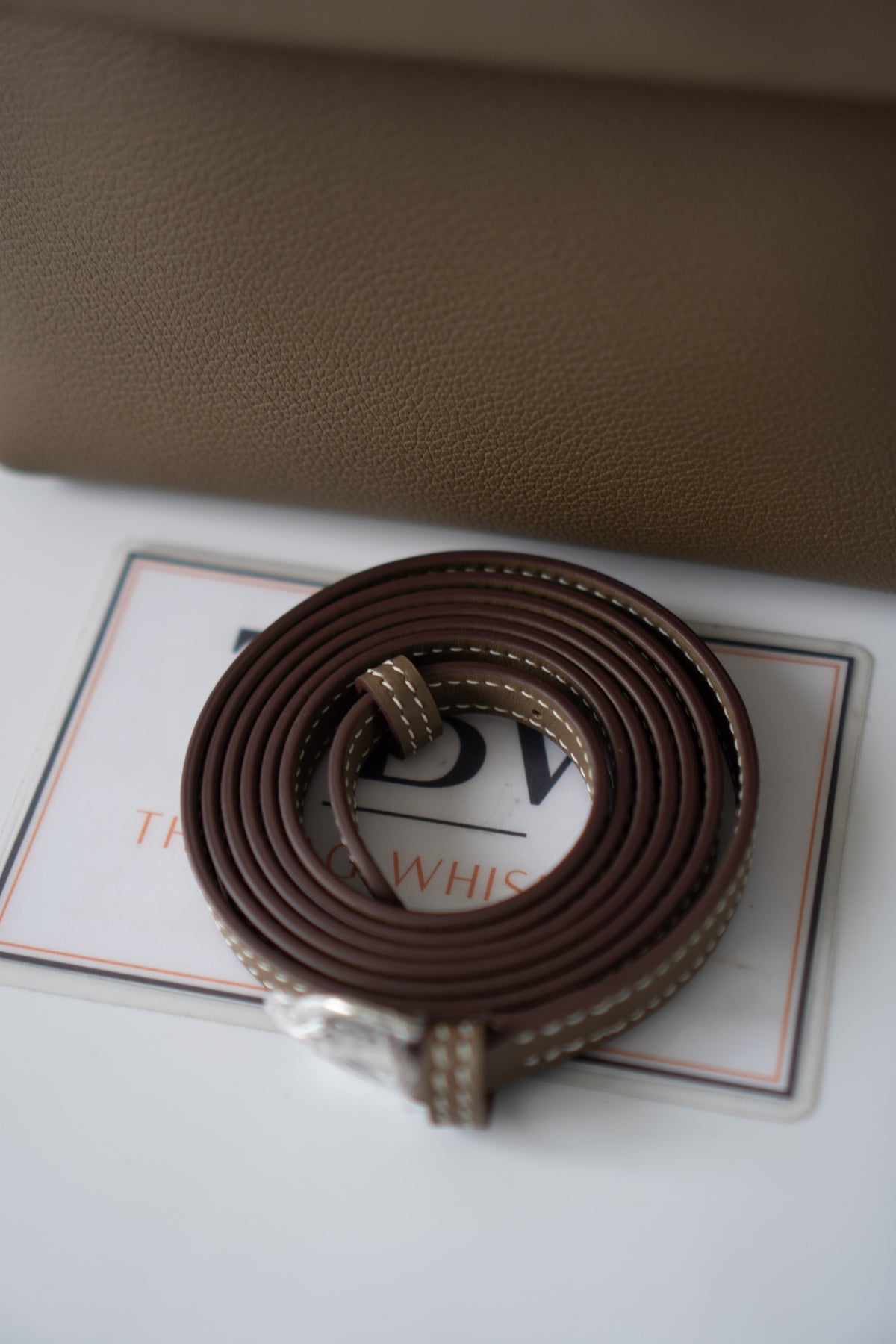 Mini 24/24 – Étoupe Leather with Palladium Hardware