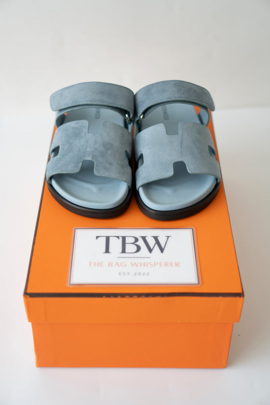 Chypre Sandals – Ice Blue Suede
