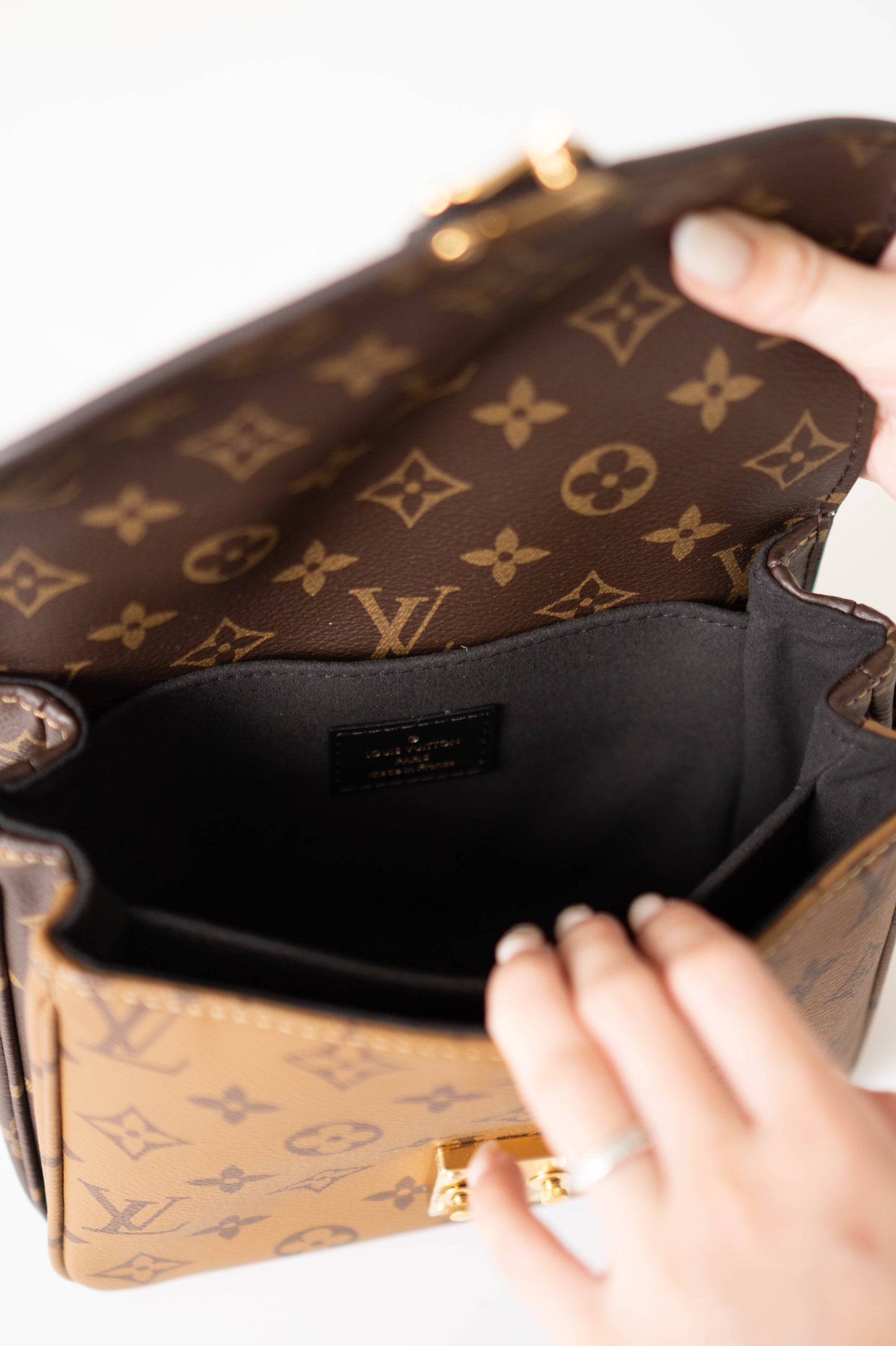 Pochette Metis MM in Monogram and Reverse Monogram with Gold Hardware