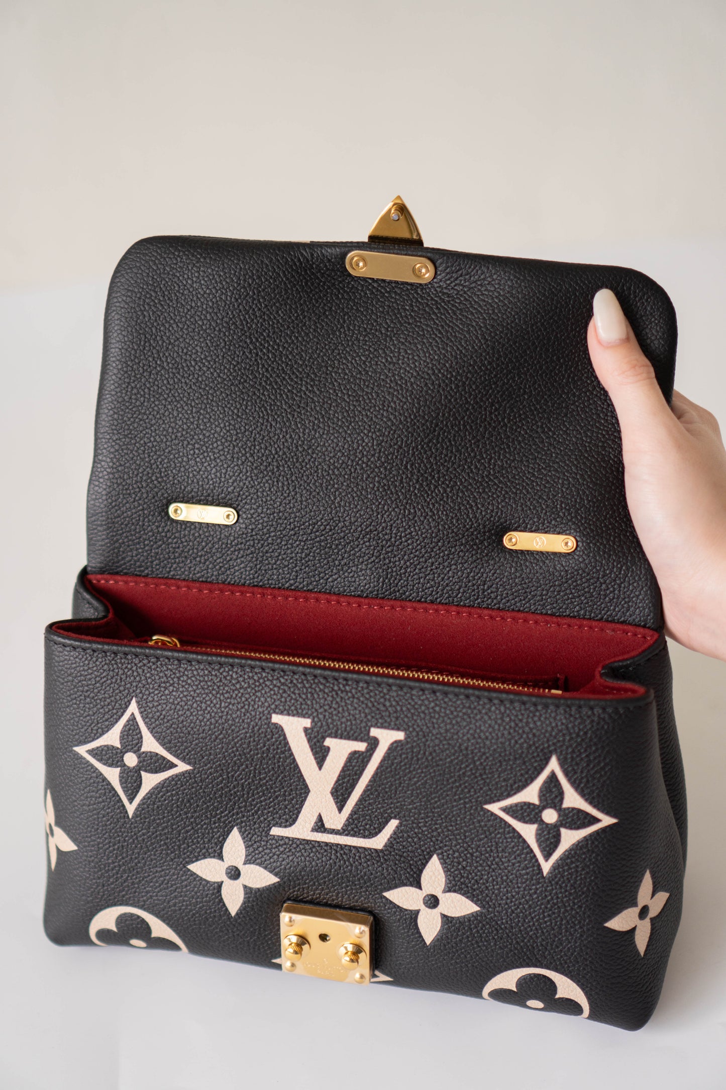 Madeleine BB in Black Bicolor Monogram Empreinte Leather in Gold Hardware