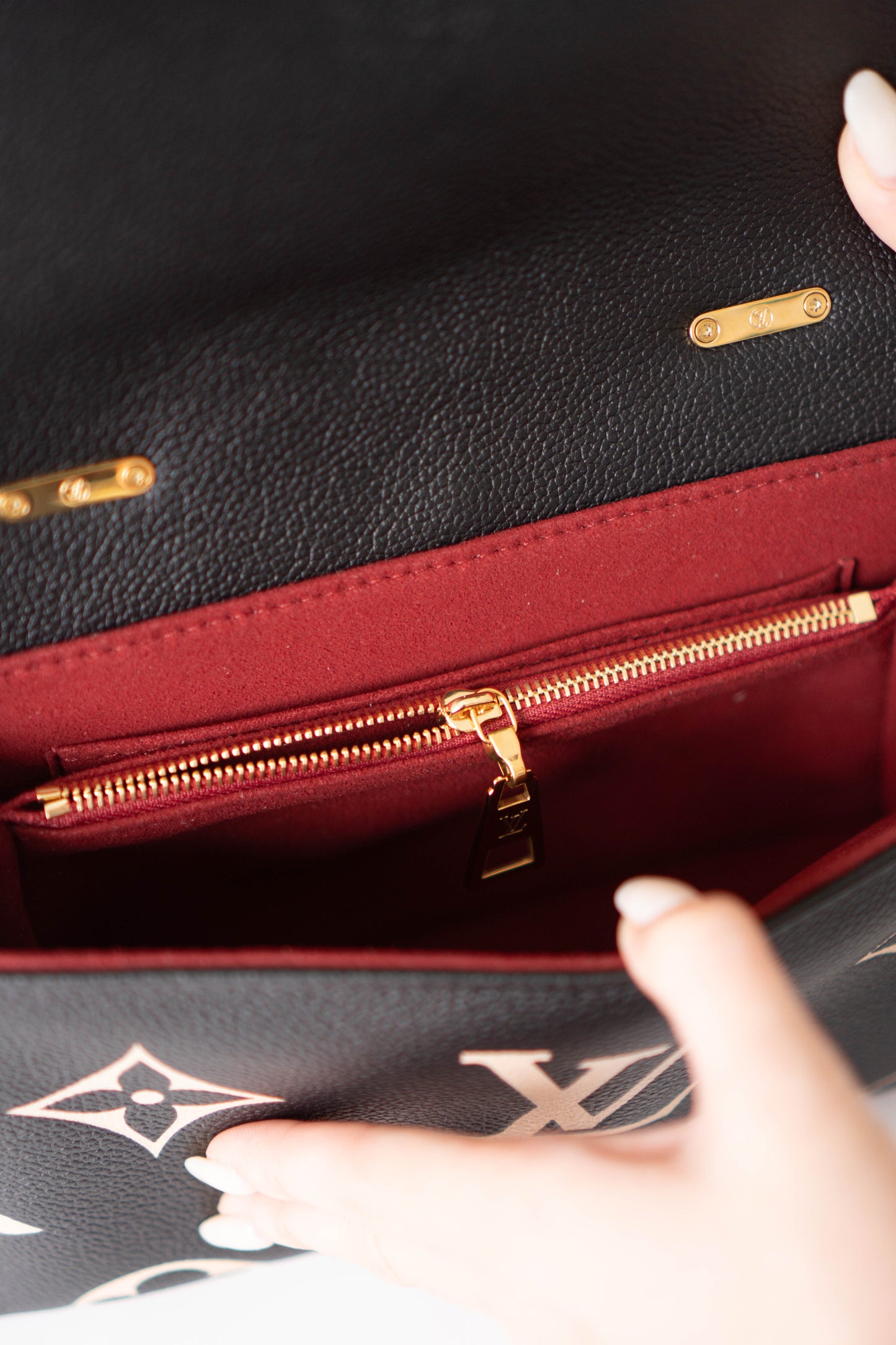 Madeleine BB in Black Bicolor Monogram Empreinte Leather in Gold Hardware