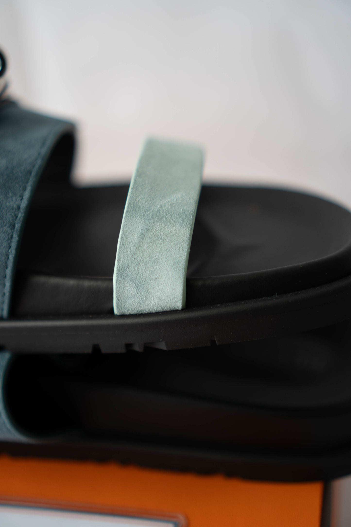 Jackson Dual-Strap Slide Sandals – Thunder Blue Multi Suede with Palladium Hardware