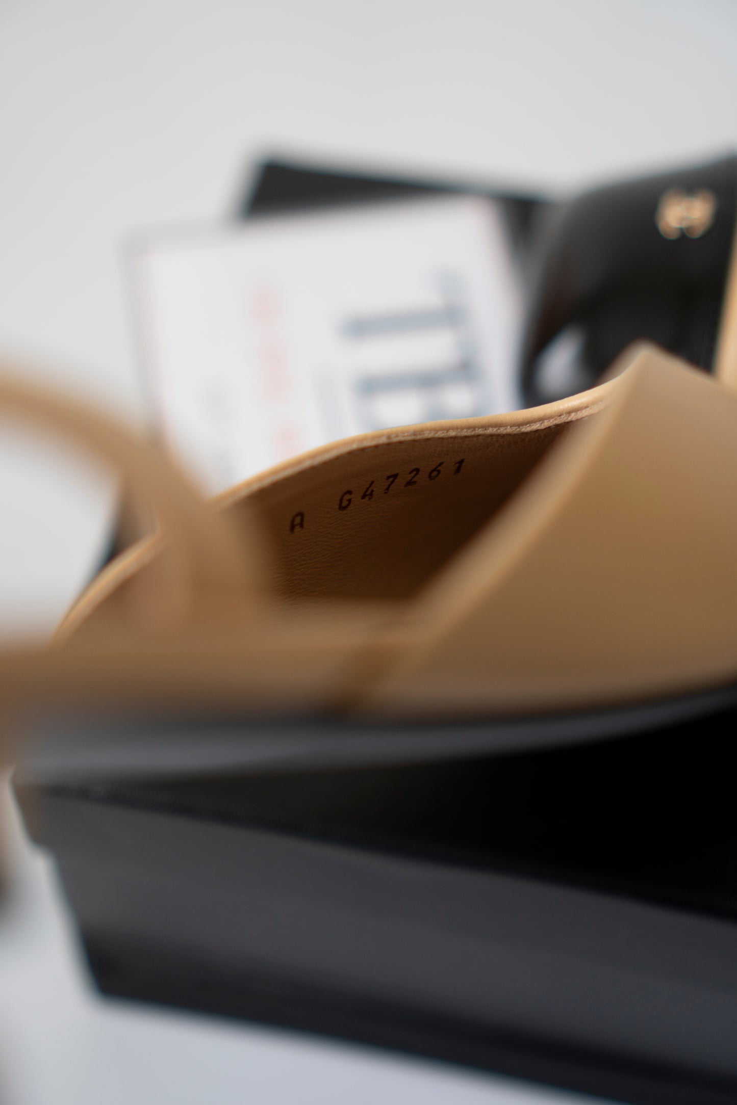 Two-Tone Square-Toe Slingbacks – Beige & Black Lambskin