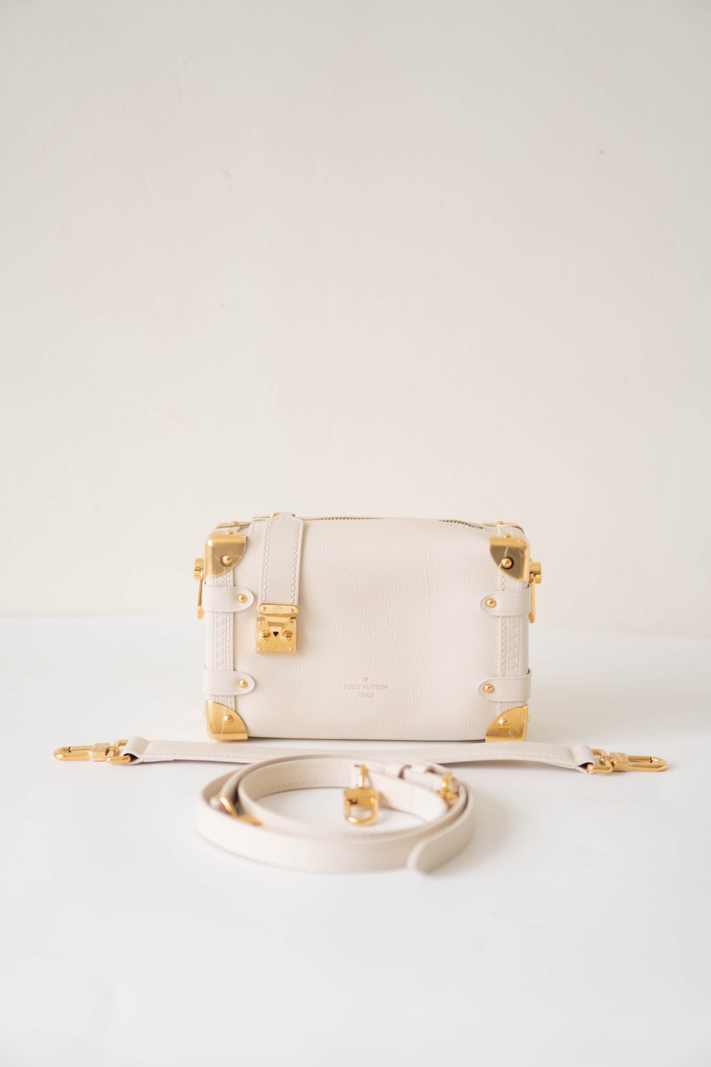 Side Trunk – Cream Empreinte Leather with Gold Hardware