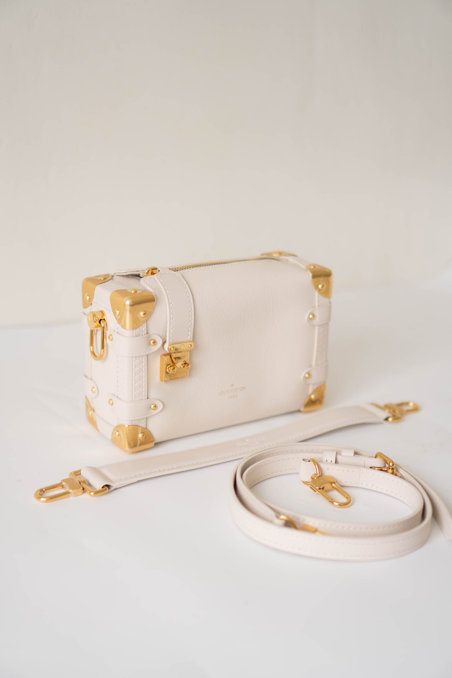 Side Trunk – Cream Empreinte Leather with Gold Hardware