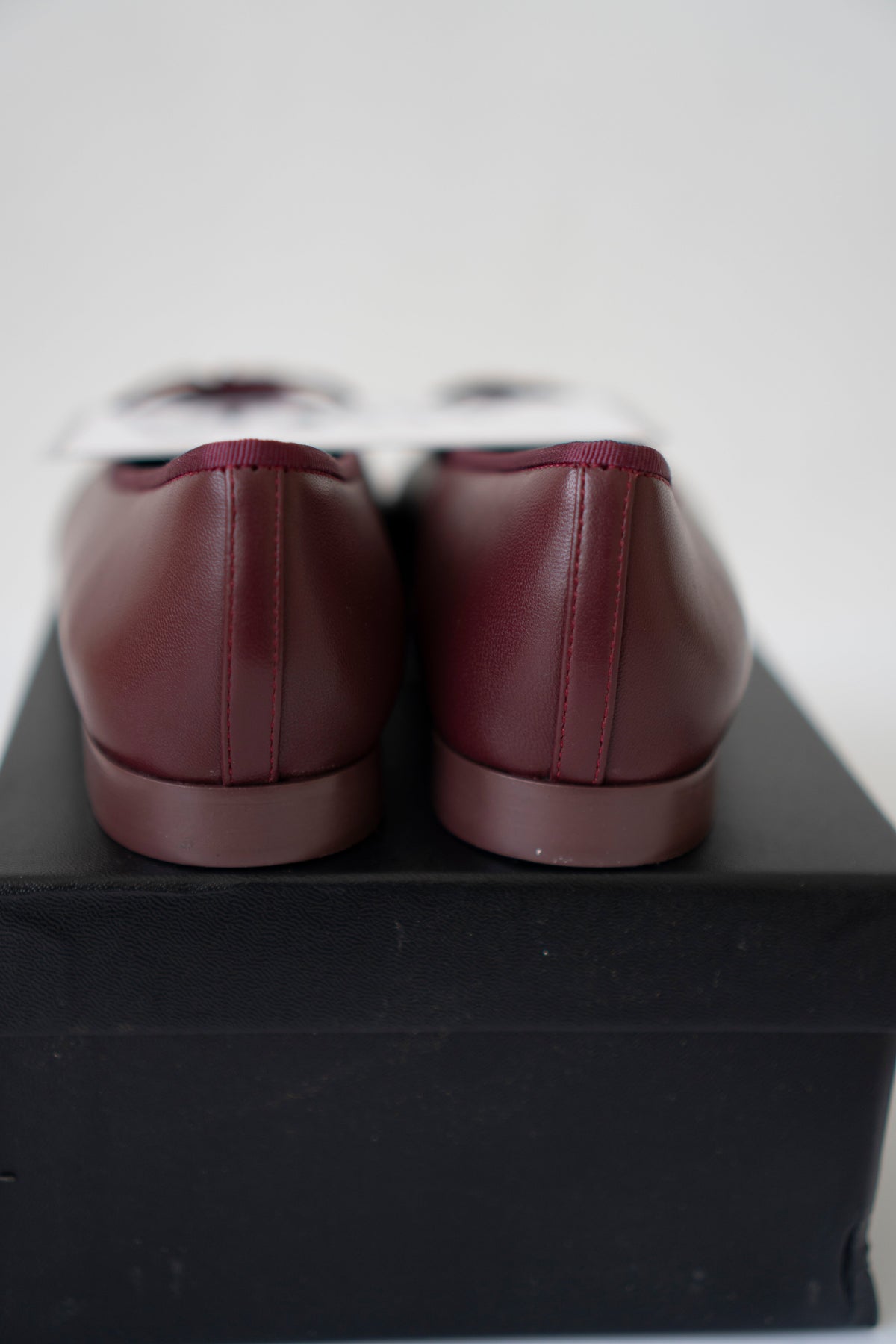 Two-Tone CC Ballerina Flats – Burgundy & Pink Lambskin