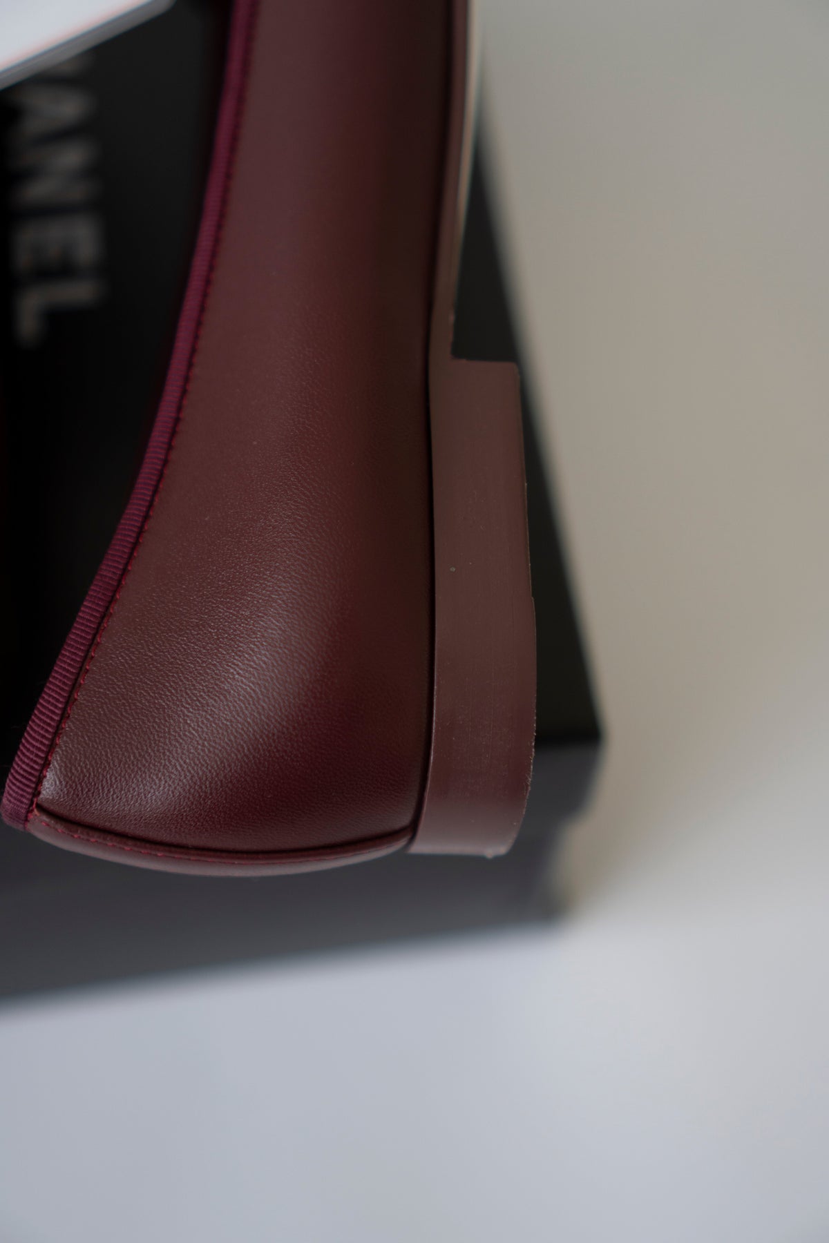 Two-Tone CC Ballerina Flats – Burgundy & Pink Lambskin