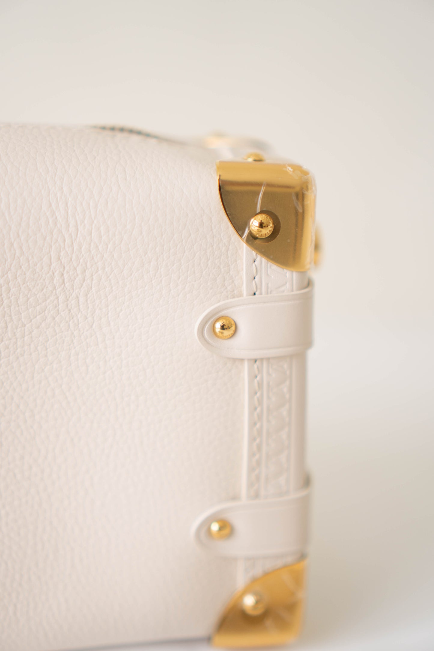 Side Trunk – Cream Empreinte Leather with Gold Hardware