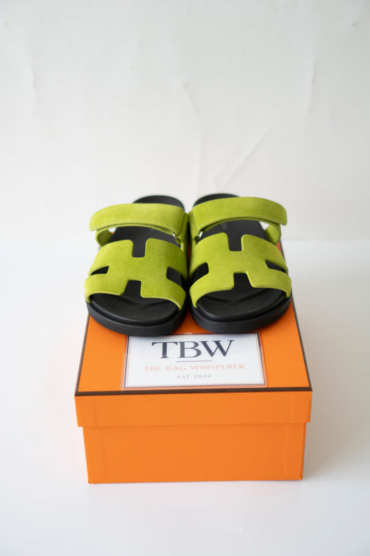 Chypre Sandals – Green Suede