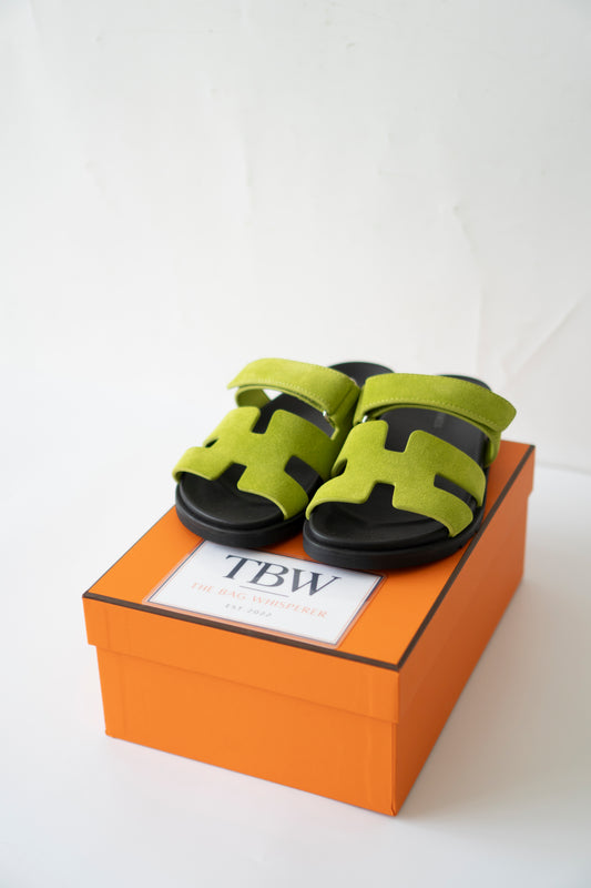 Chypre Sandals – Green Suede
