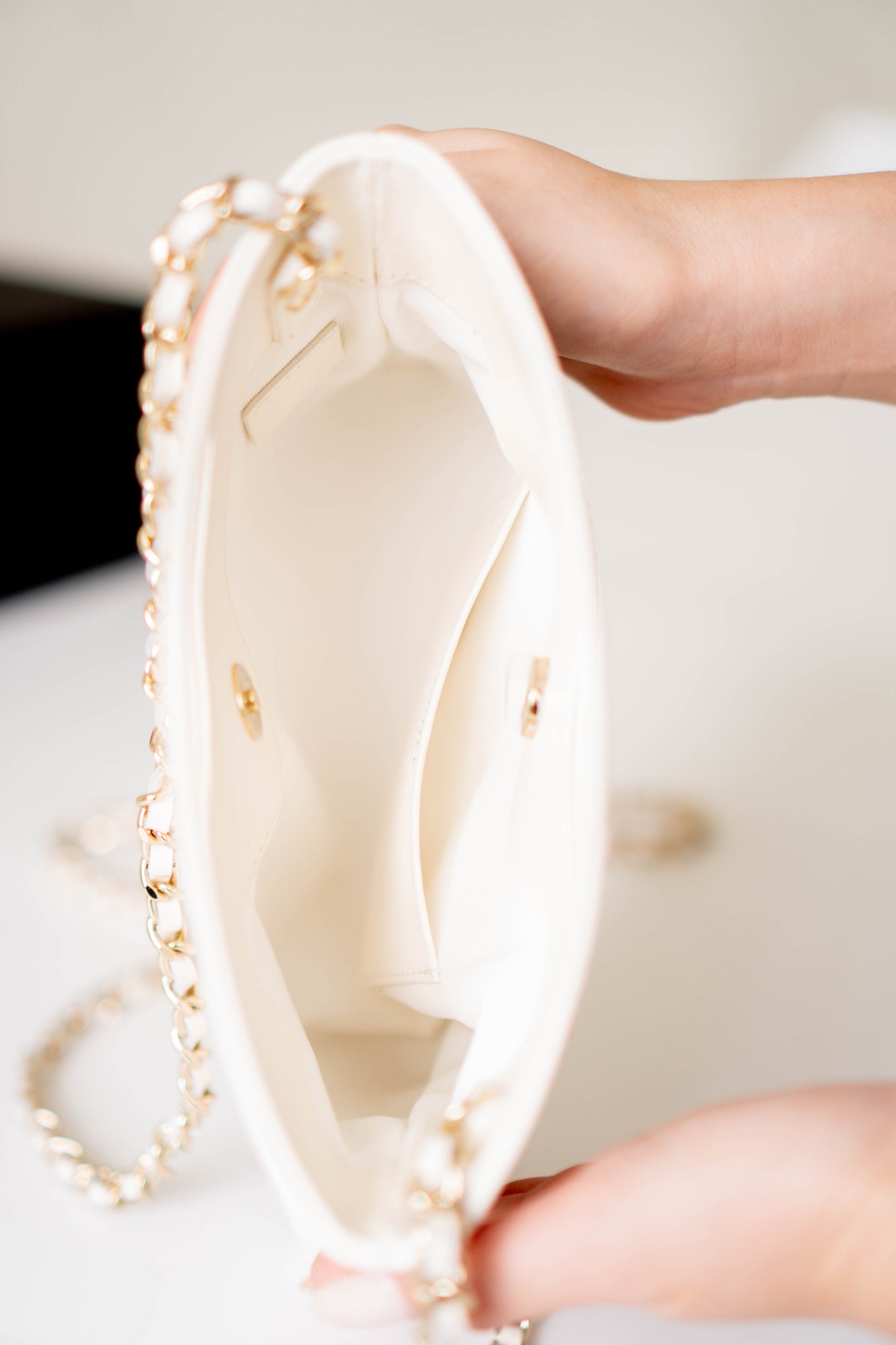 C 31 Nano in Pearl White Calfskin with Gold Hardware