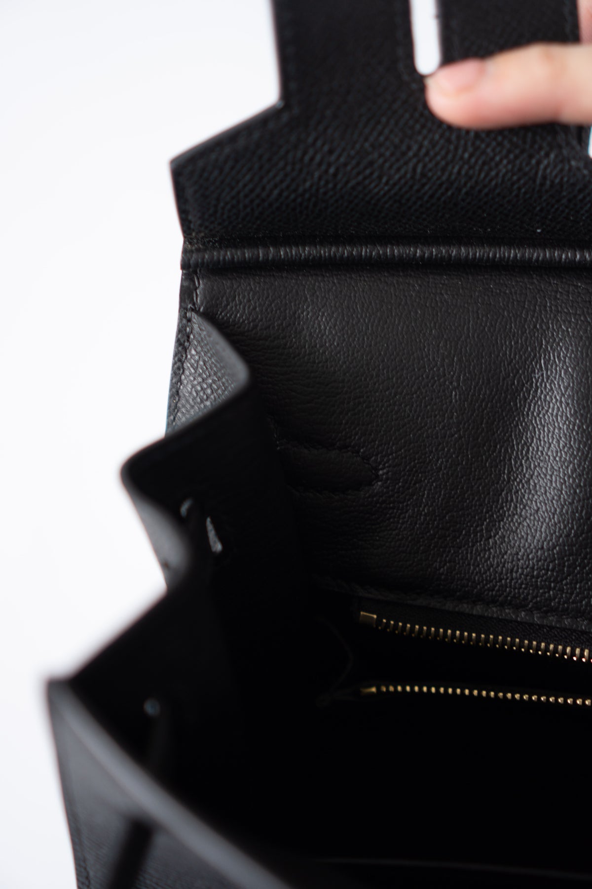 BK 25 Sellier – Black Epsom Leather with Gold Hardware