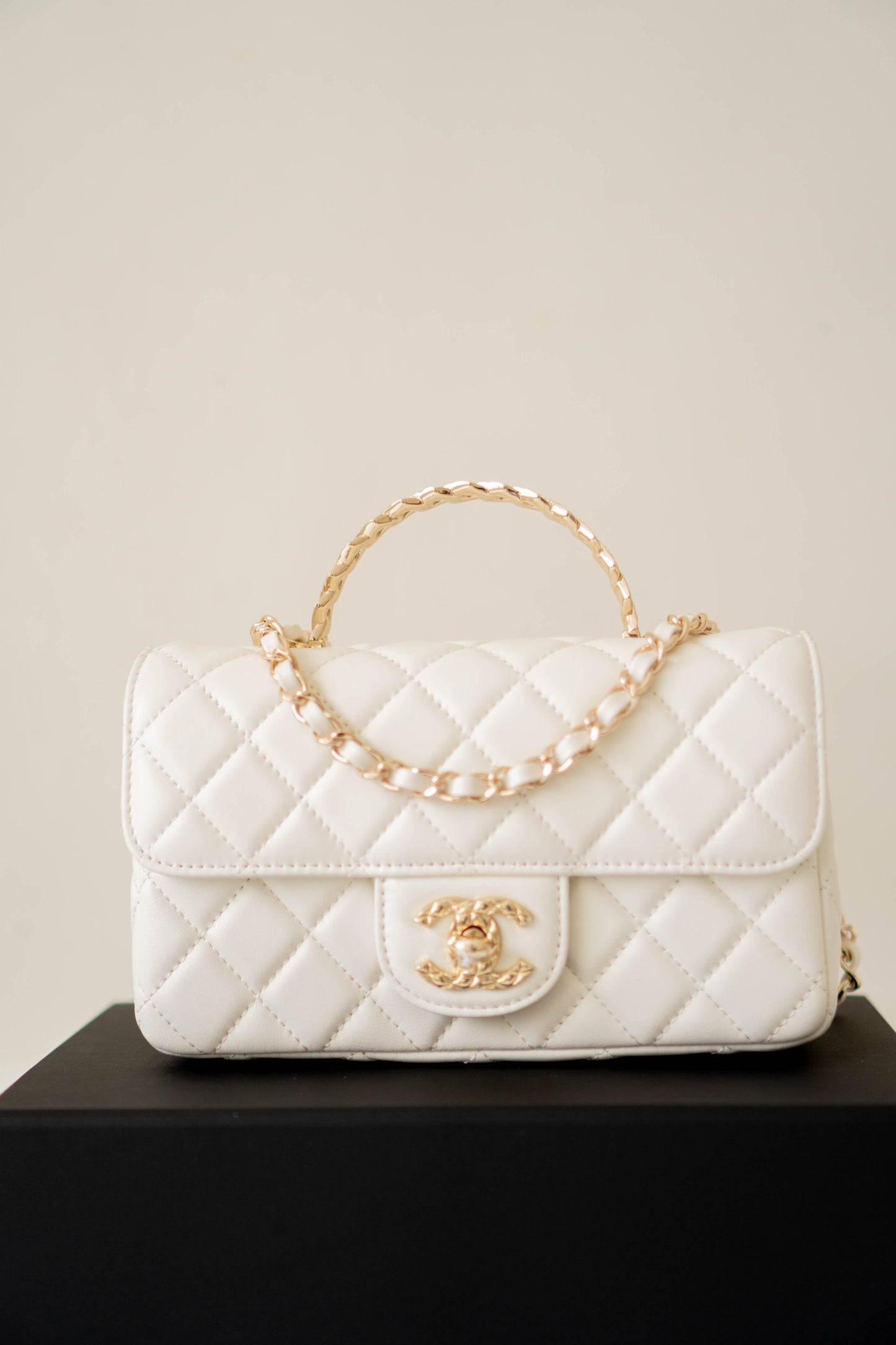 Mini Top Handle Flap – Quilted Lambskin with Gold Hardware