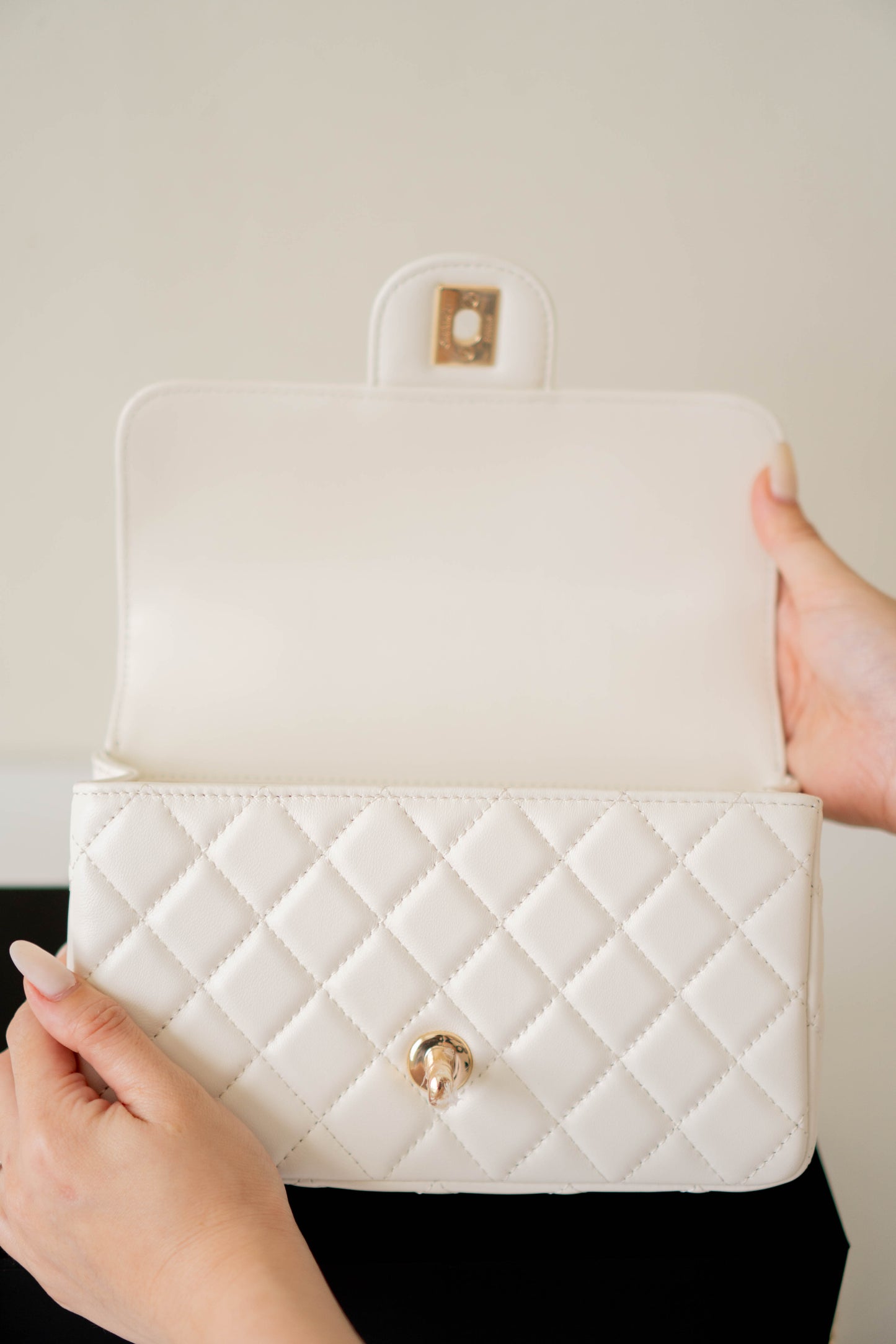 Mini Top Handle Flap – Quilted Lambskin with Gold Hardware