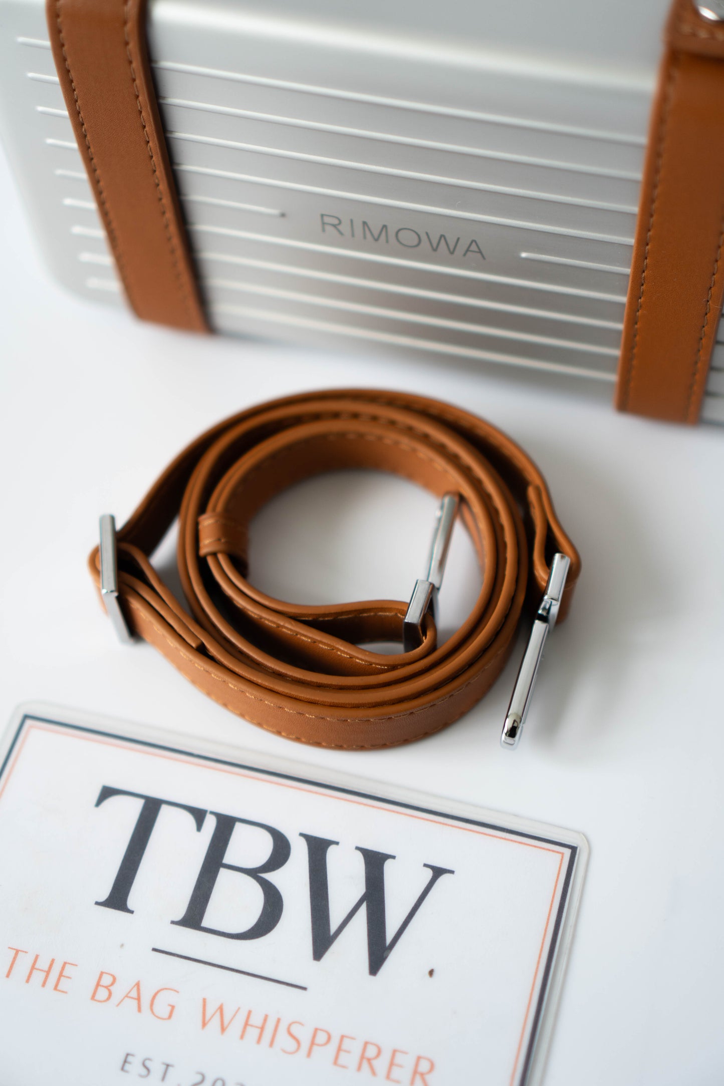 Aluminum Crossbody Case – Silver with Desert Sand Leather