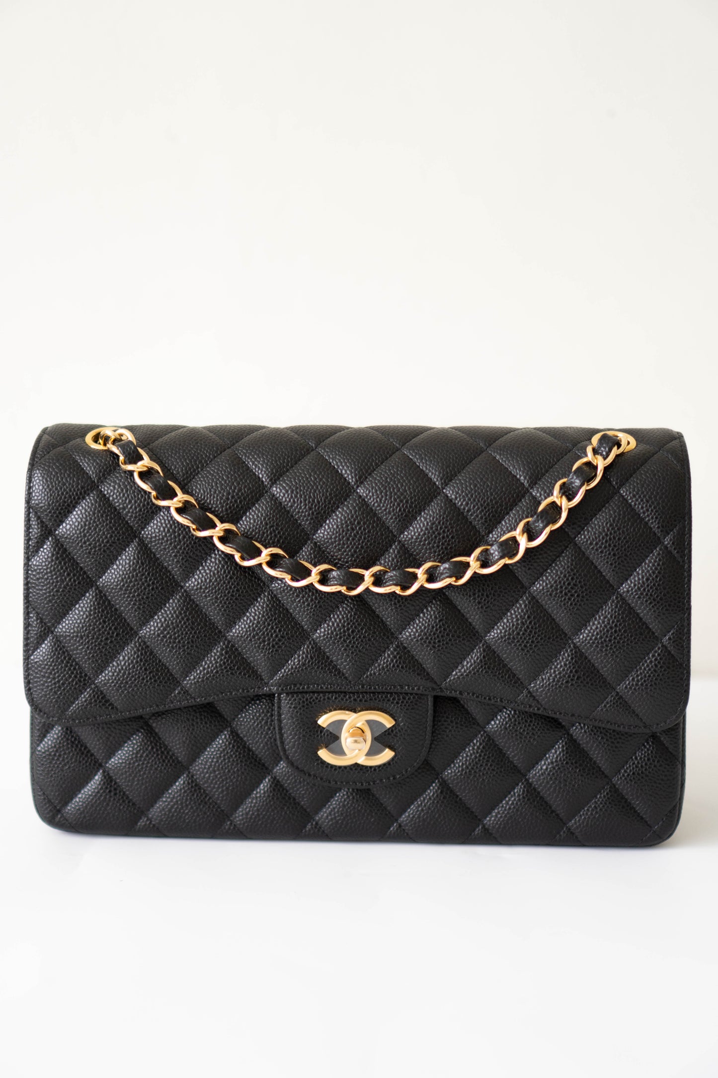 Classic Flap in Jumbo Black Caviar with Gold Hardware