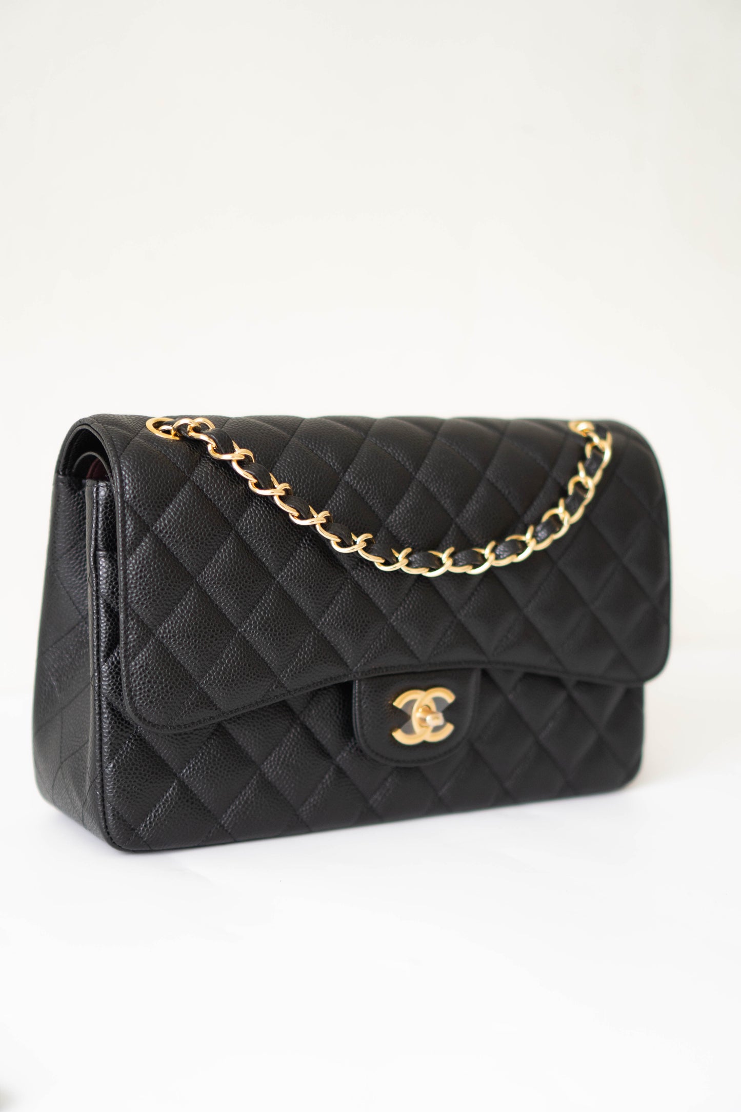 Jumbo Classic Flap – Black Caviar Leather with Gold Hardware