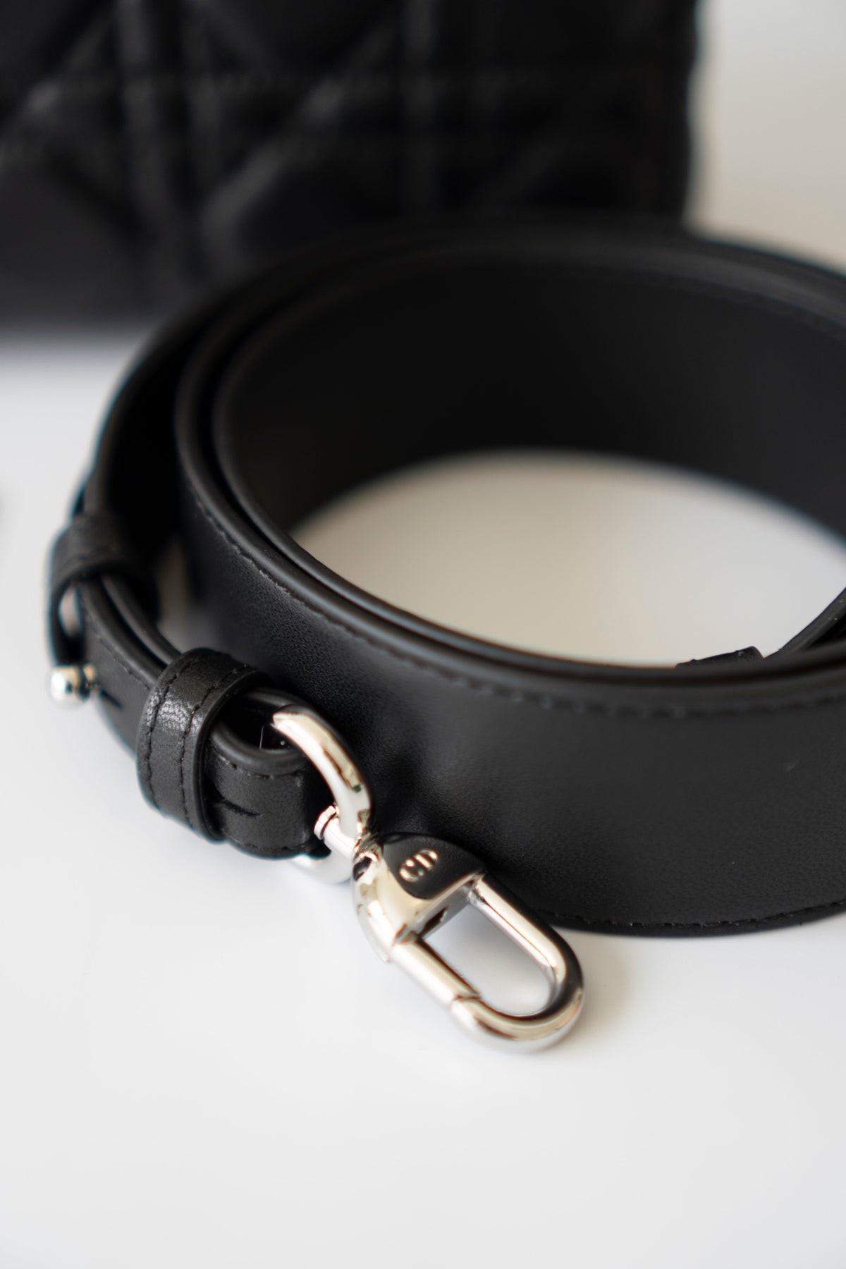 Lady D Small – Black Lambskin with Silver Hardware