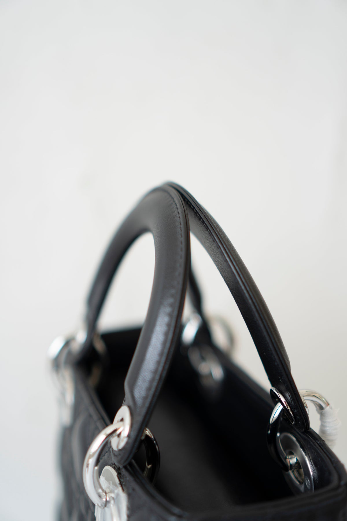 Lady D Small – Black Lambskin with Silver Hardware