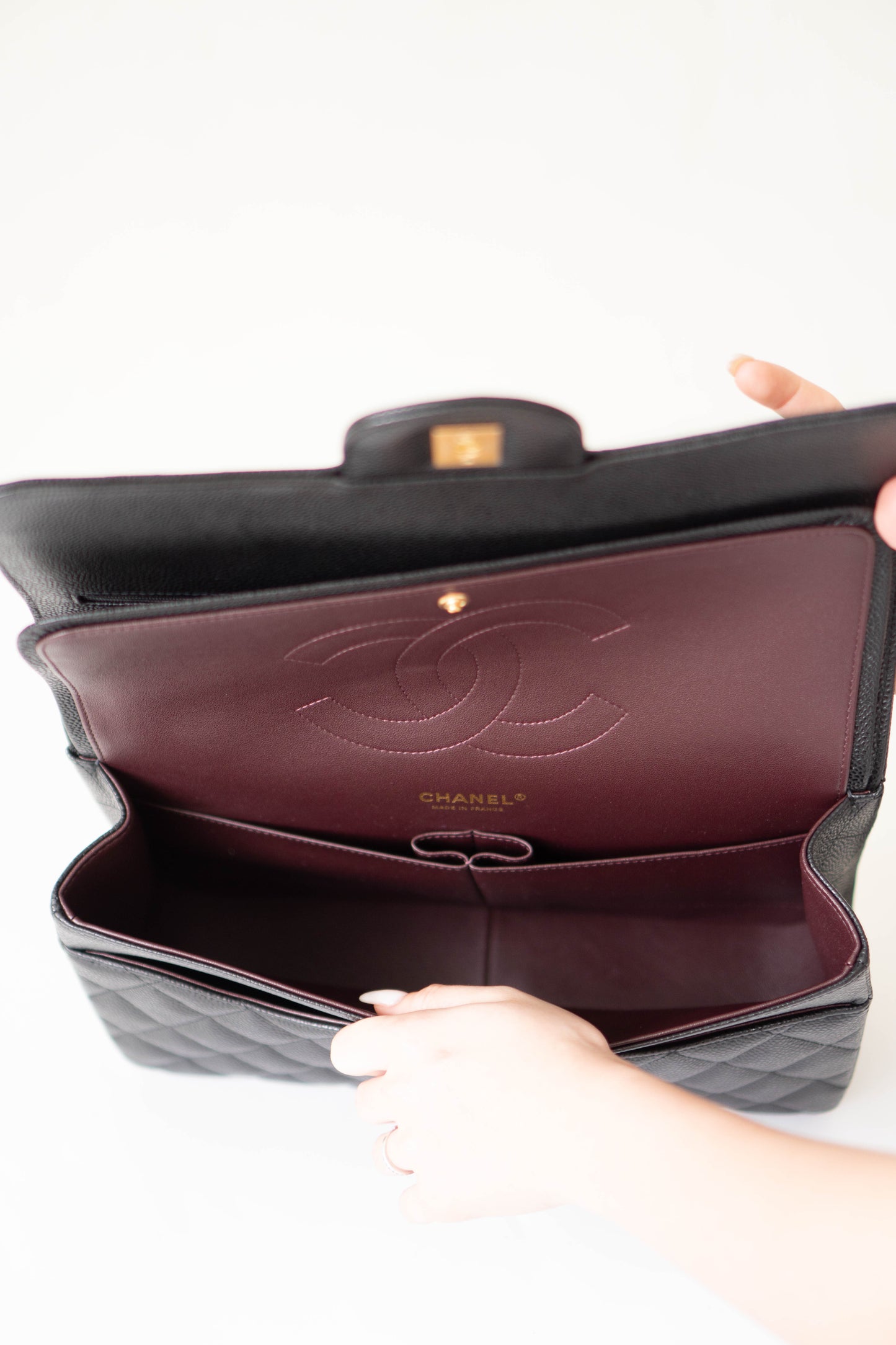 Jumbo Classic Flap – Black Caviar Leather with Gold Hardware