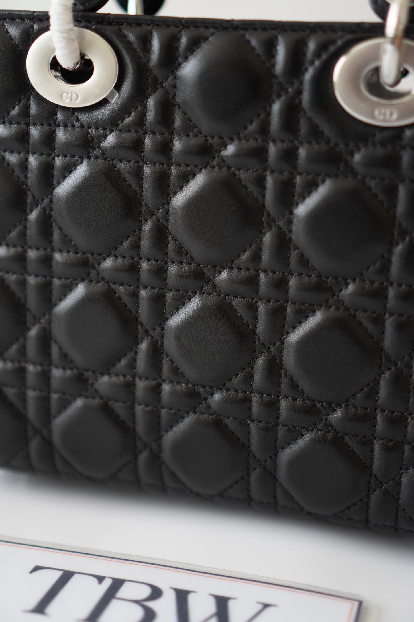 Lady D Small – Black Lambskin with Silver Hardware