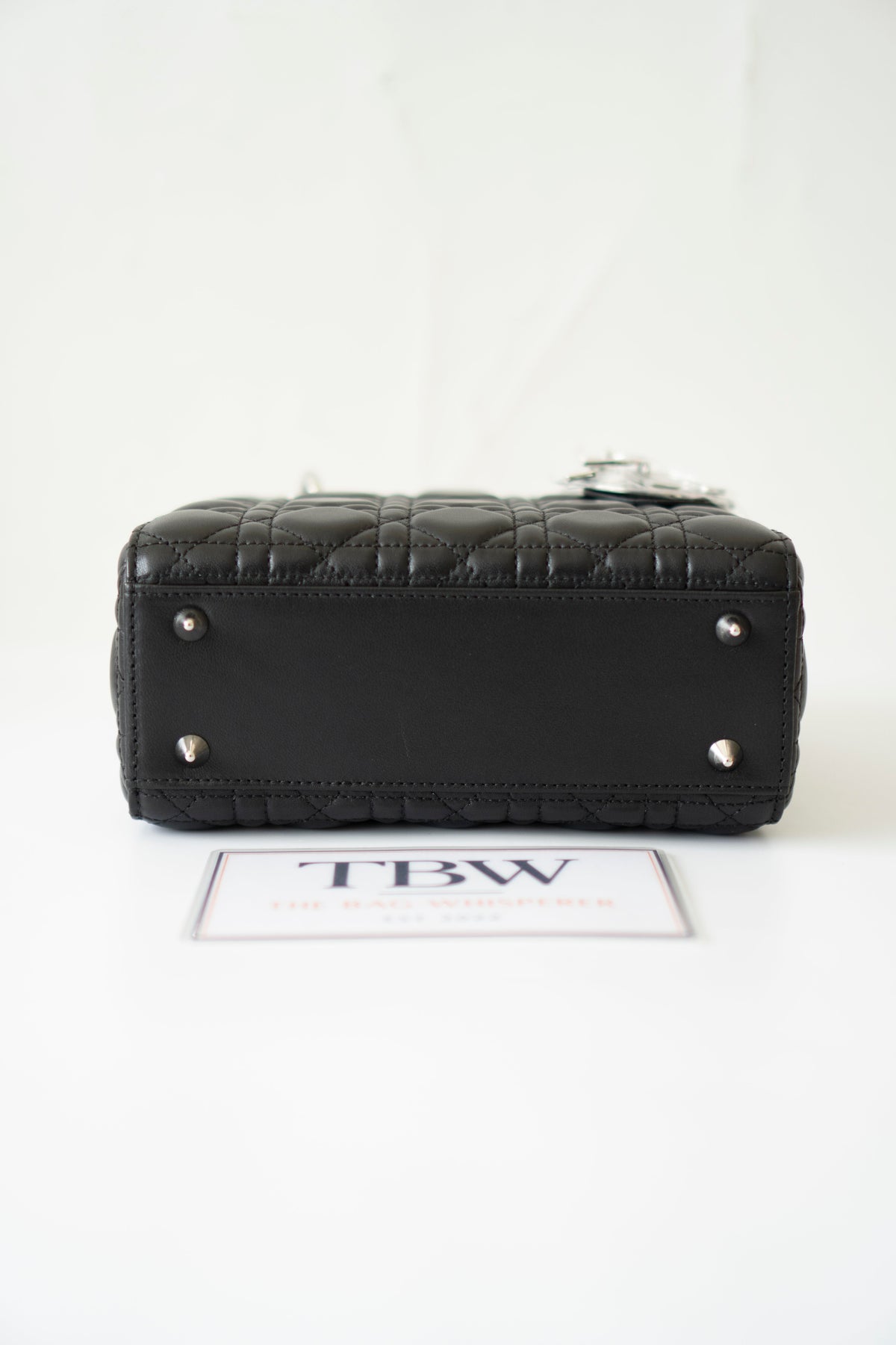 Lady D Small – Black Lambskin with Silver Hardware