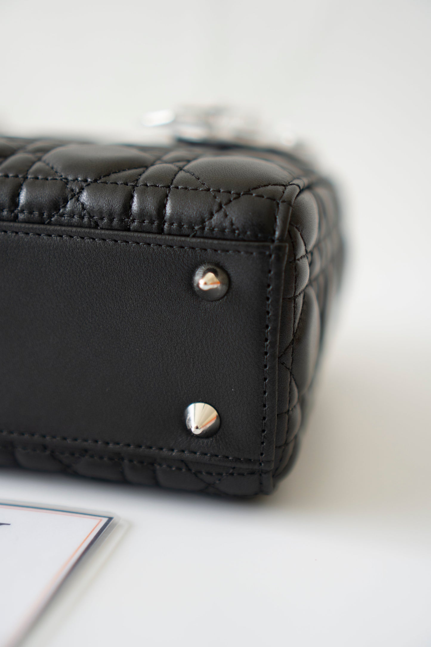 Lady D Small – Black Lambskin with Silver Hardware
