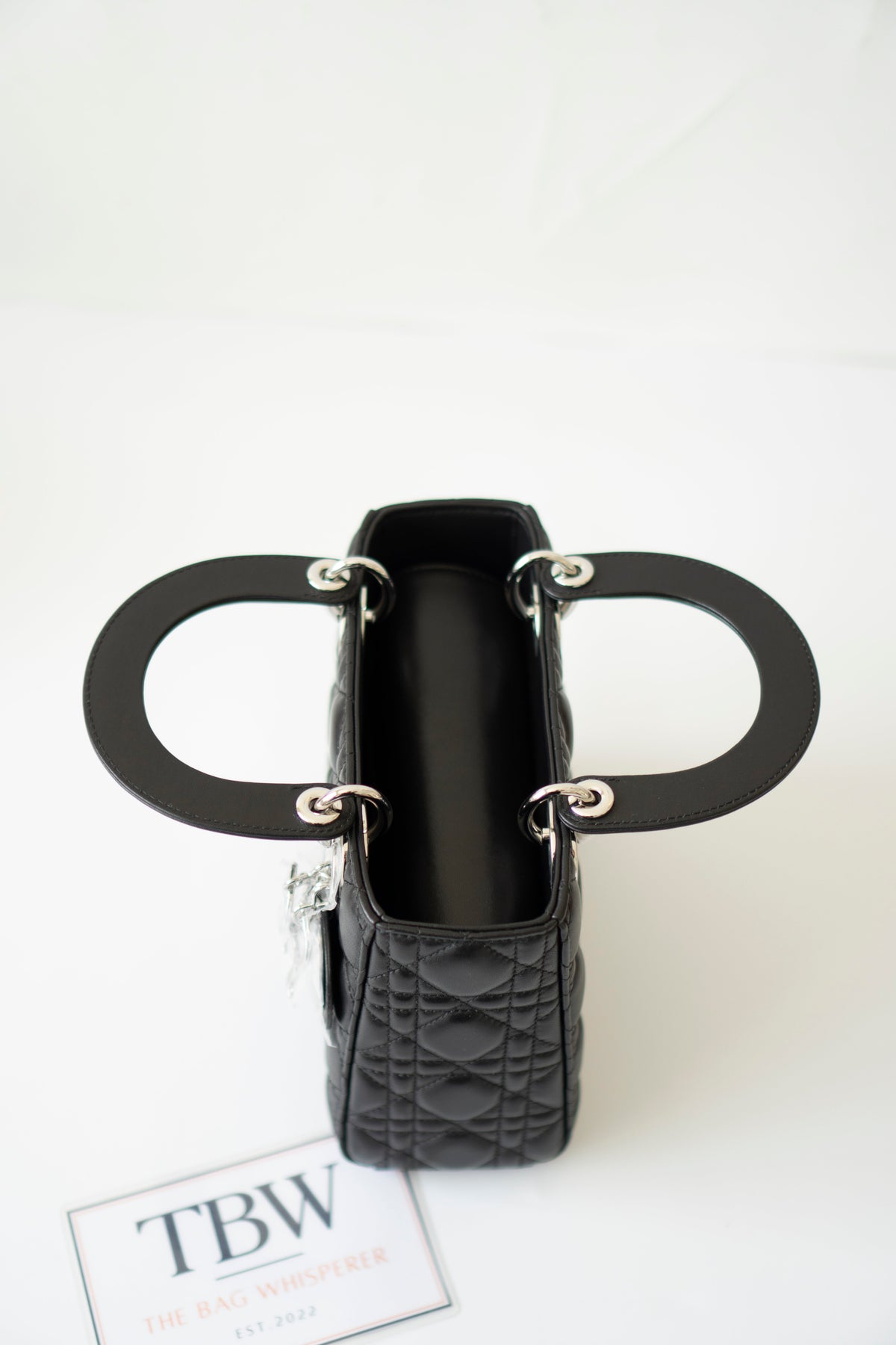 Lady D Small – Black Lambskin with Silver Hardware