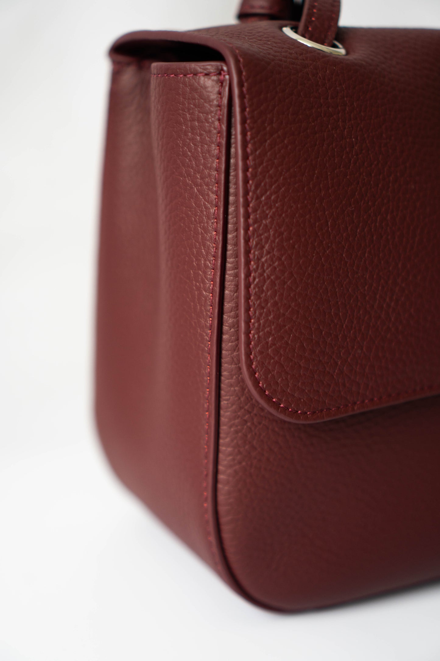 Maxi "Souplissimo" Flap Bag – Burgundy Caviar with Silver Hardware