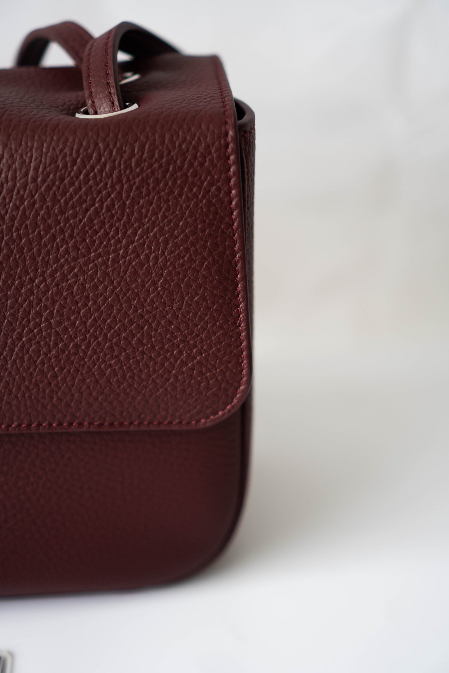 Maxi "Souplissimo" Flap Bag – Burgundy Caviar with Silver Hardware