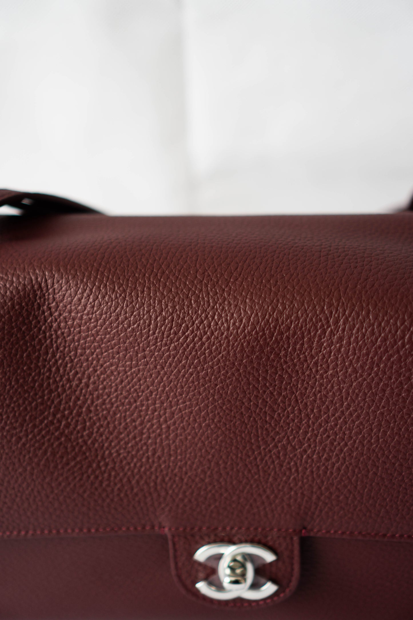 Maxi "Souplissimo" Flap Bag – Burgundy Caviar with Silver Hardware