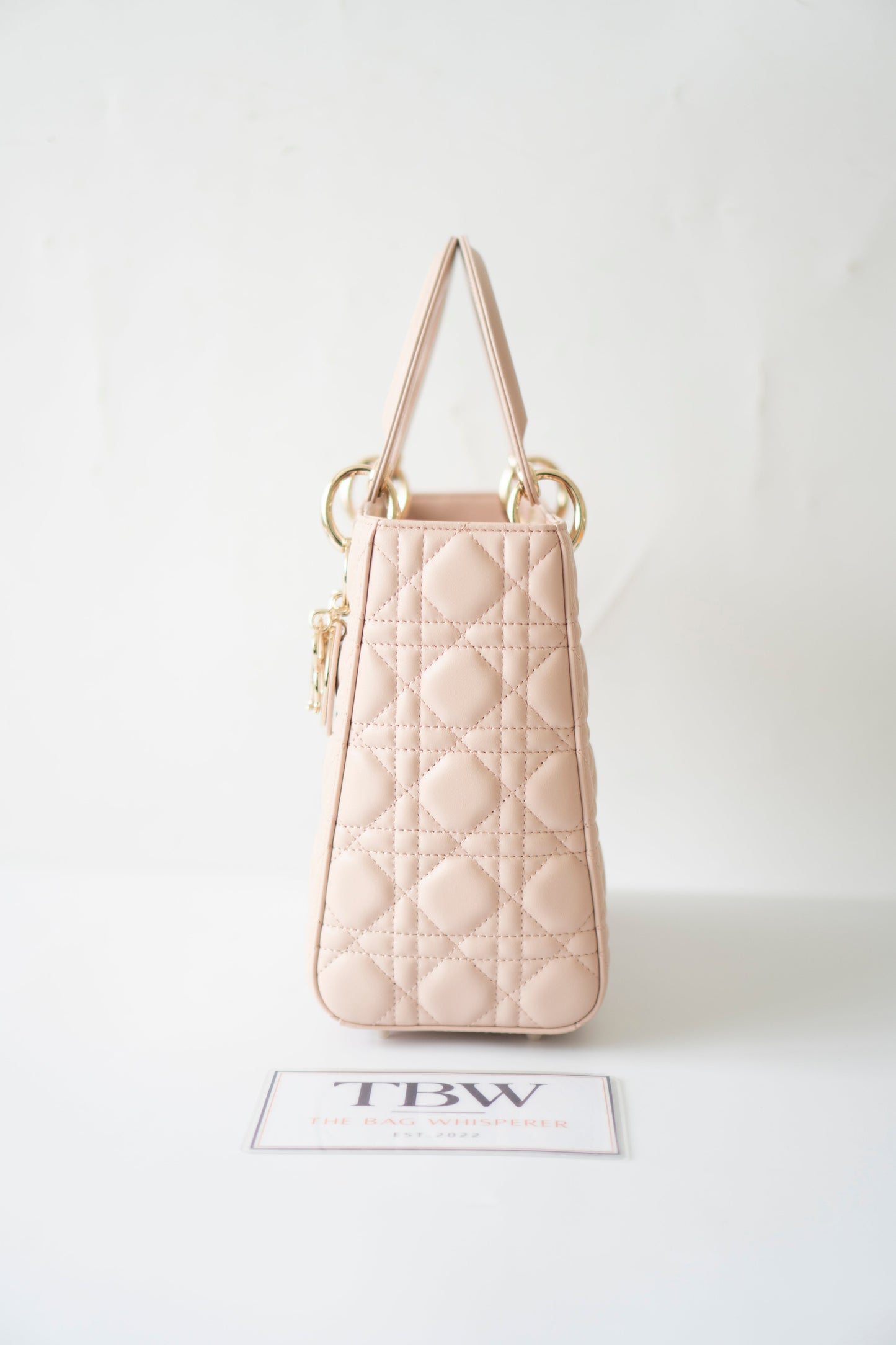 Lady D Medium – Powder Pink Lambskin with Light Gold Hardware