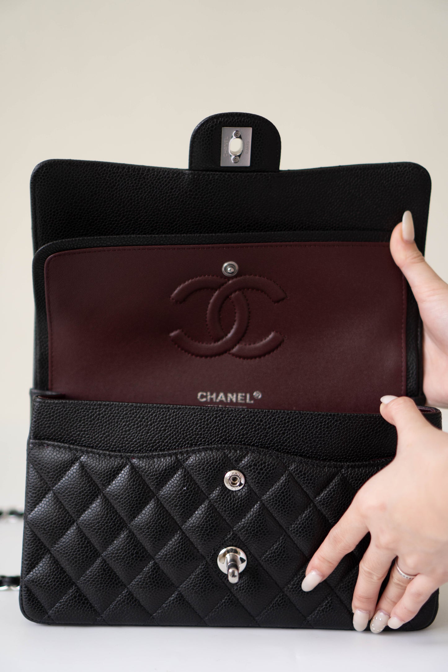 Classic Flap Medium – Black Caviar Leather with Silver Hardware