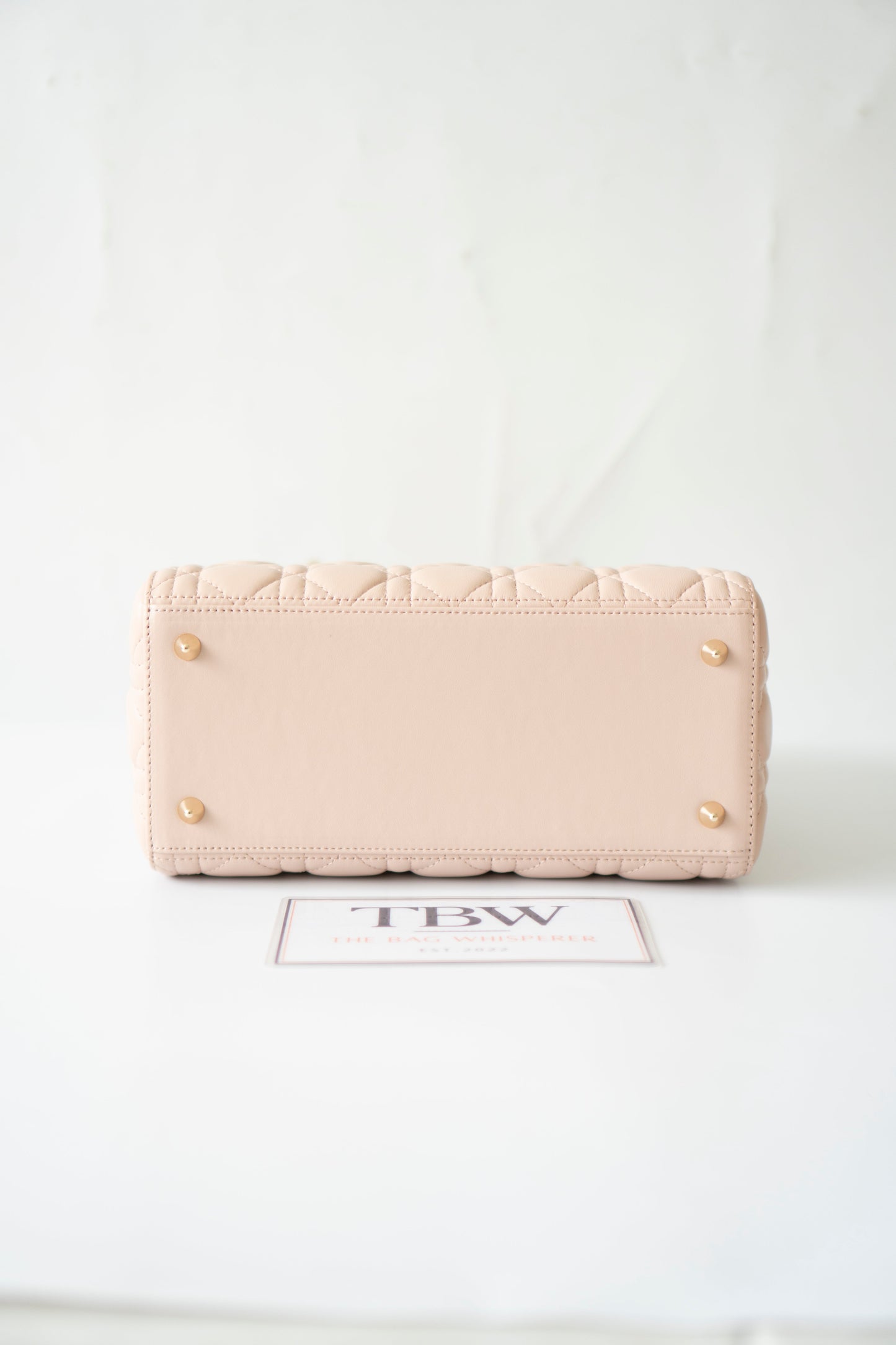 Lady D Medium – Powder Pink Lambskin with Light Gold Hardware
