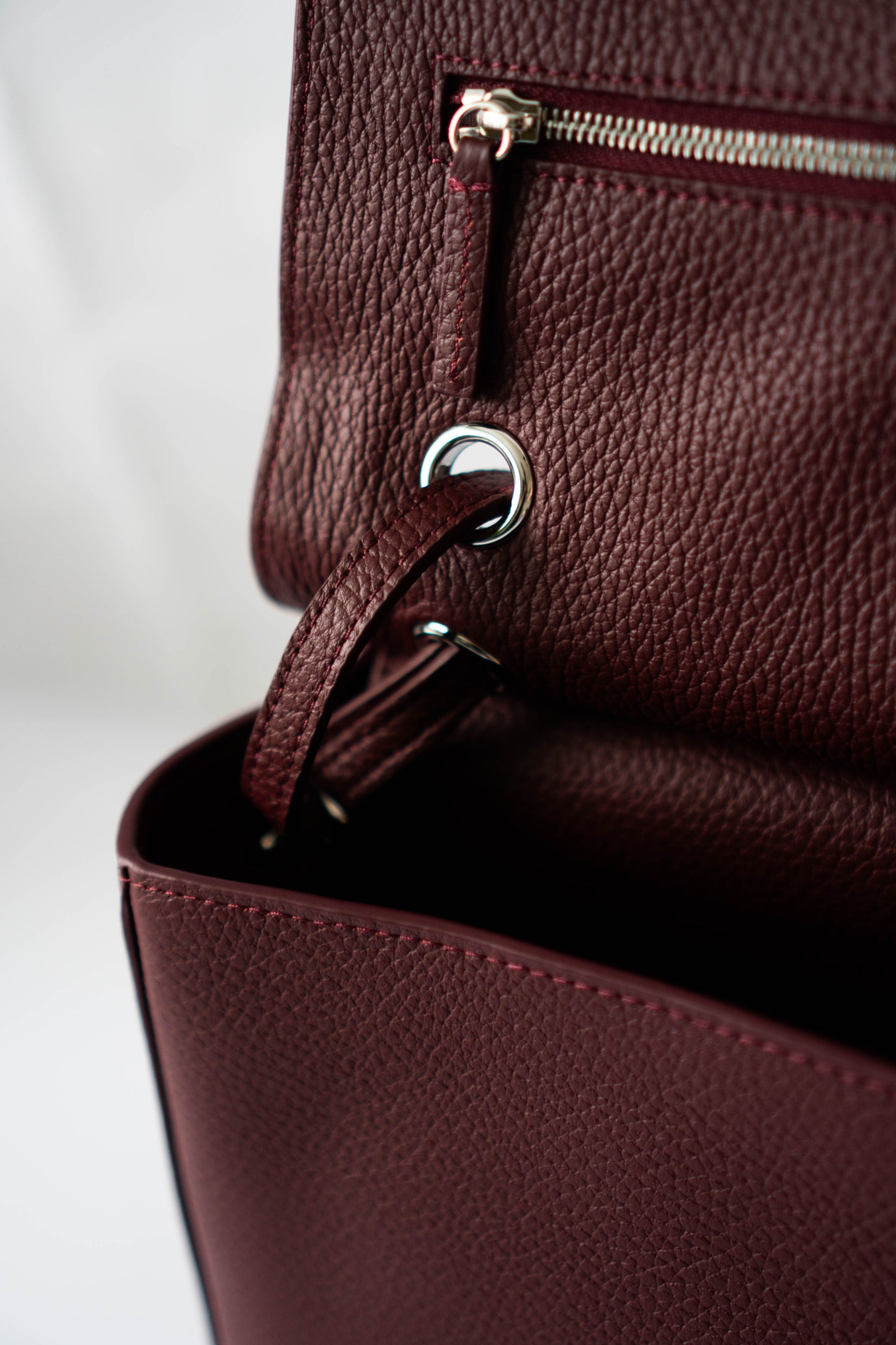 Maxi "Souplissimo" Flap Bag – Burgundy Caviar with Silver Hardware