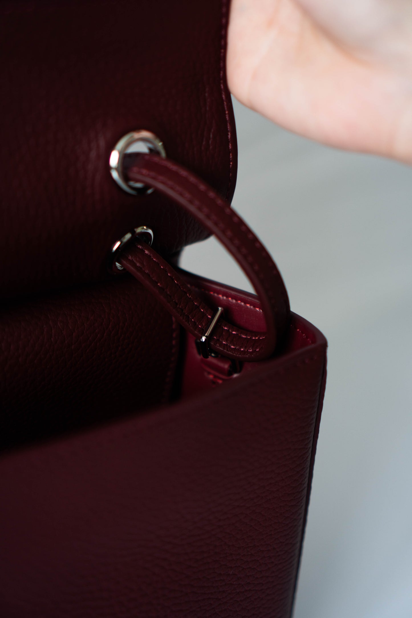 Maxi "Souplissimo" Flap Bag – Burgundy Caviar with Silver Hardware