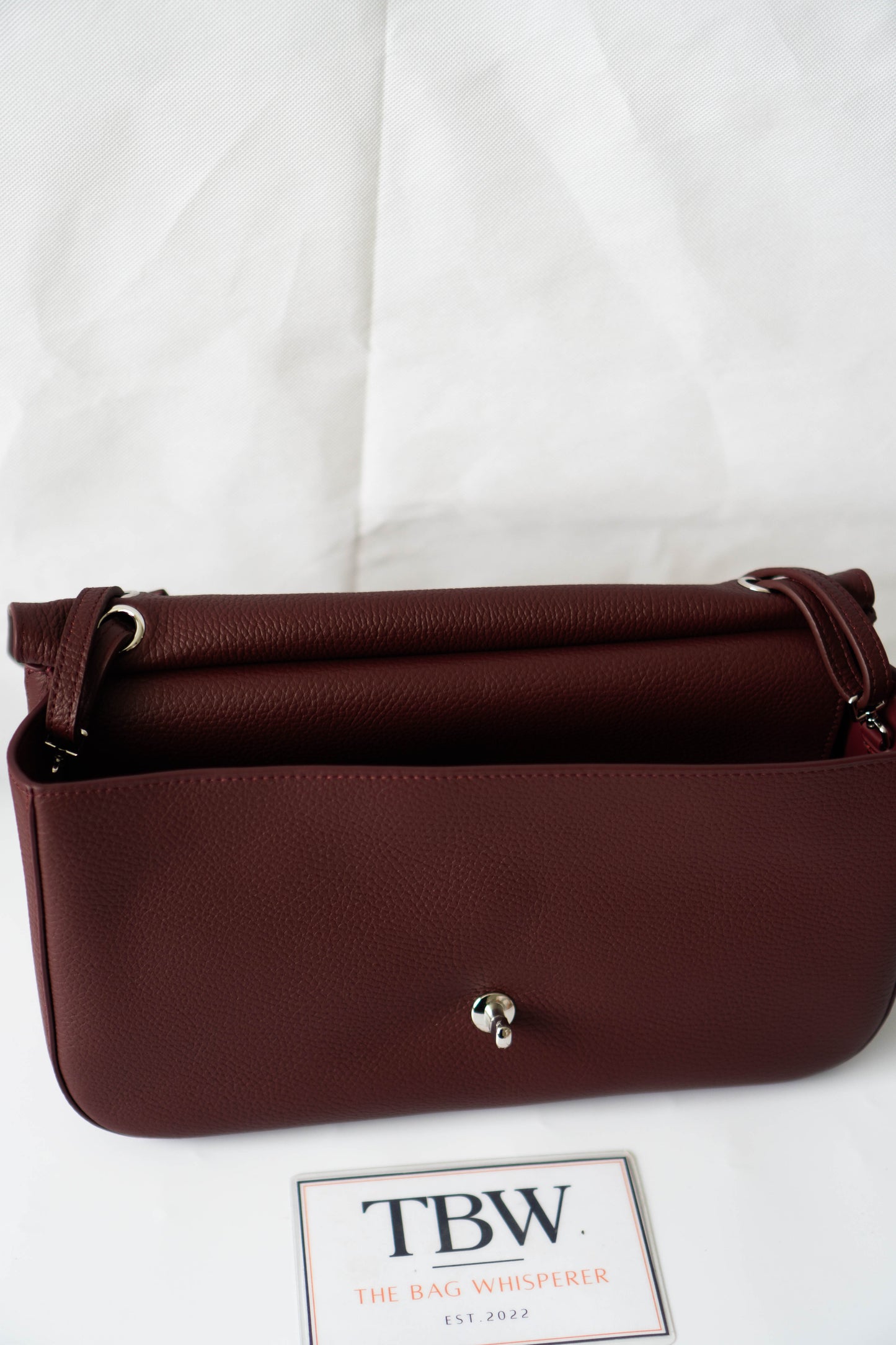 Maxi "Souplissimo" Flap Bag – Burgundy Caviar with Silver Hardware
