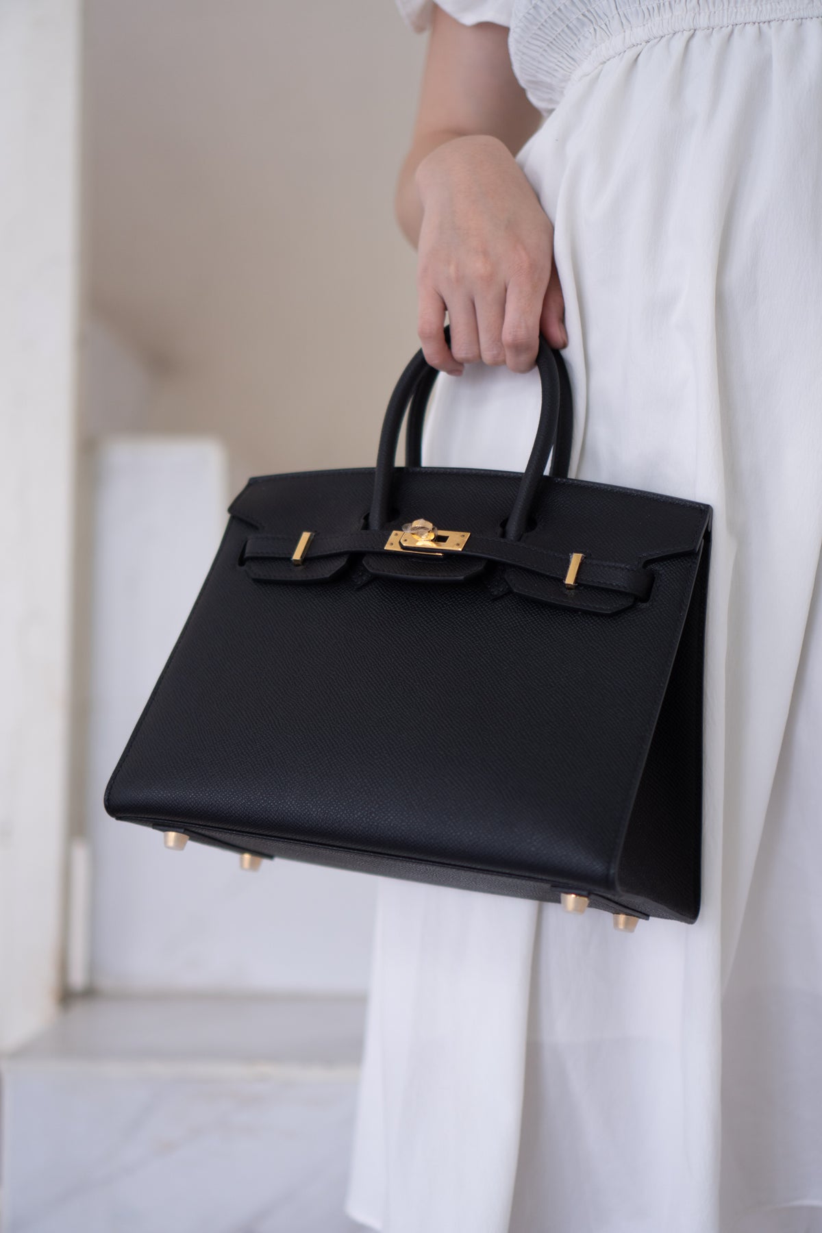 BK 25 Sellier – Black Epsom Leather with Gold Hardware
