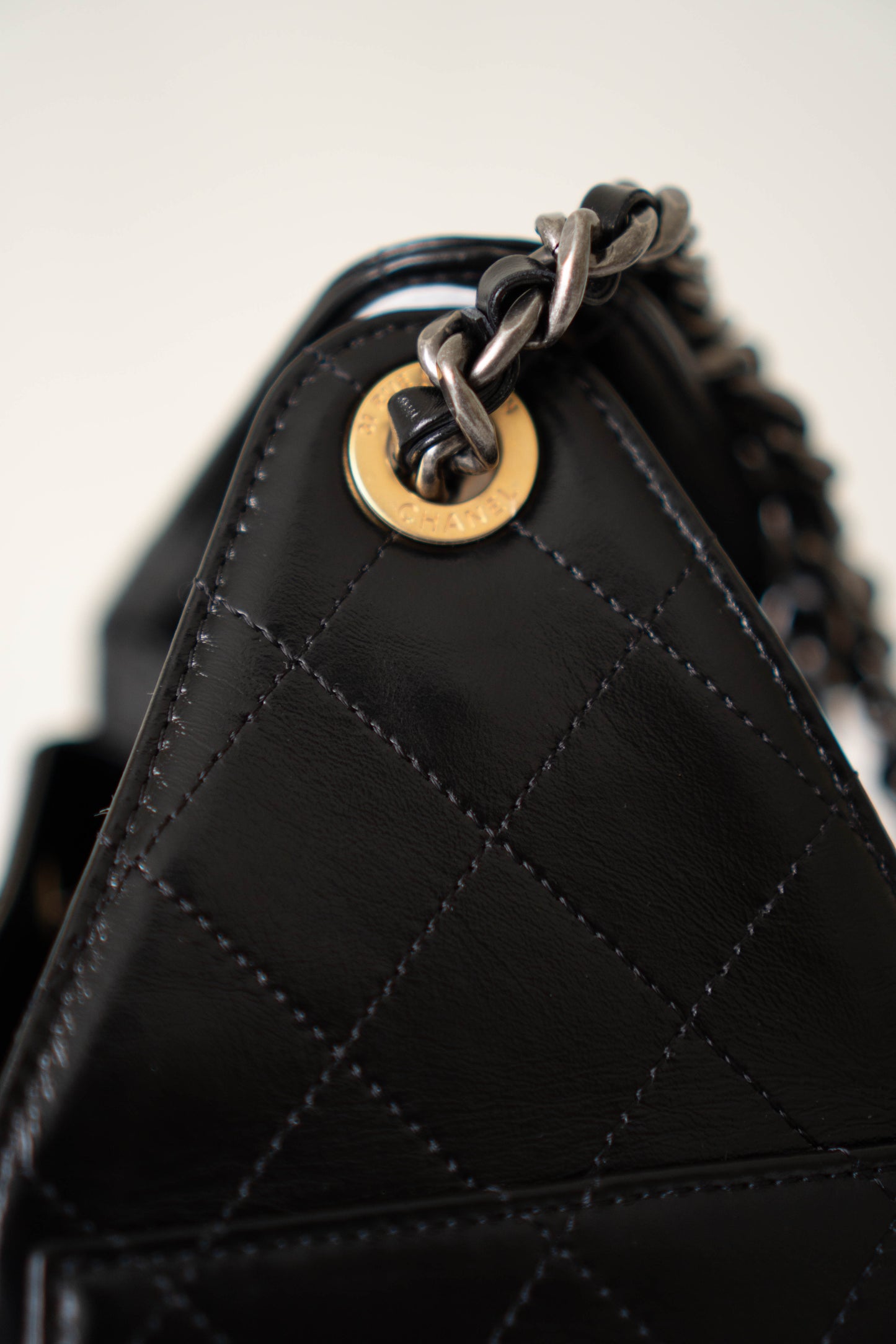 C25 Small Drawstring Bag – Shiny Lambskin with Gold Hardware