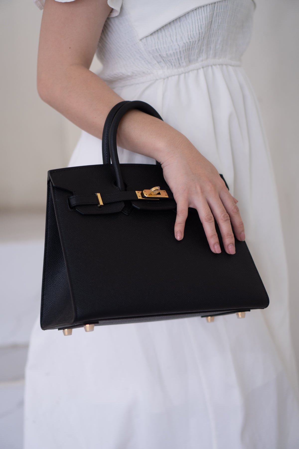 BK 25 Sellier – Black Epsom Leather with Gold Hardware