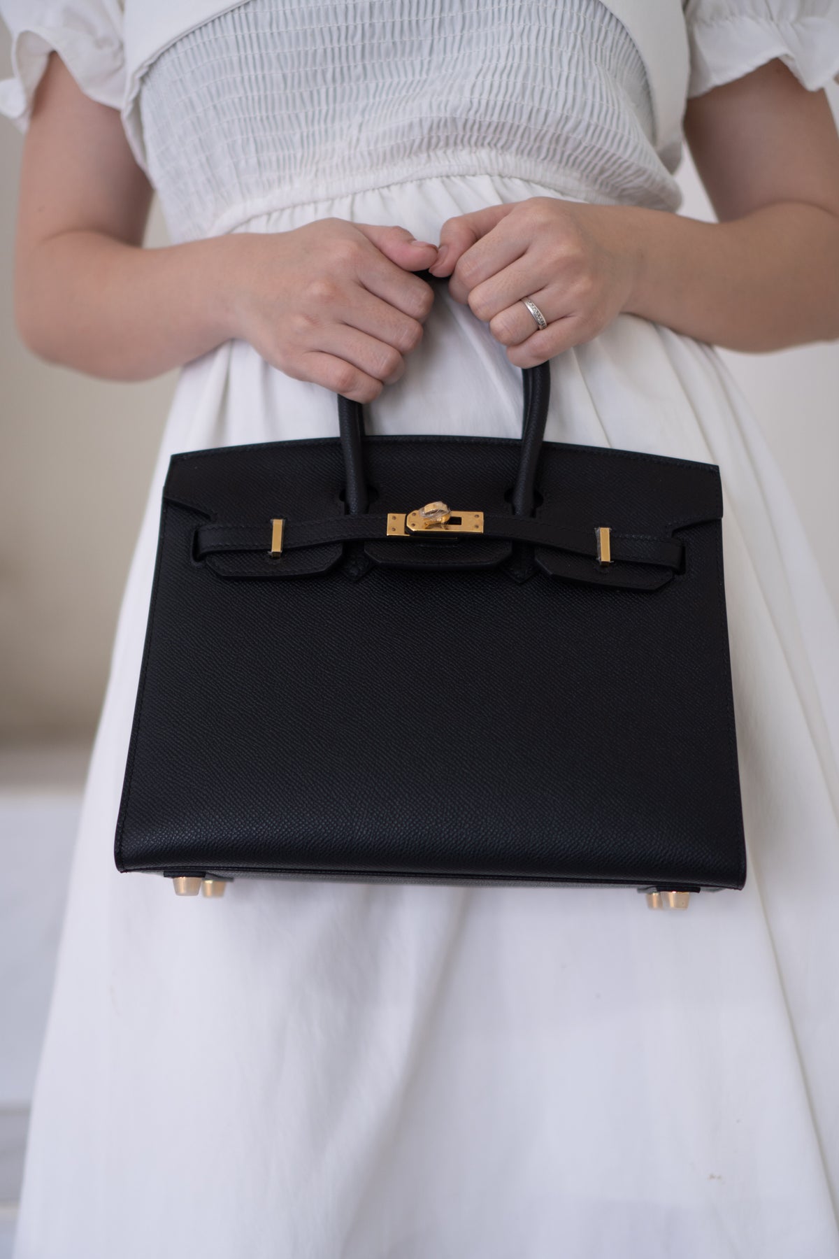 BK 25 Sellier – Black Epsom Leather with Gold Hardware
