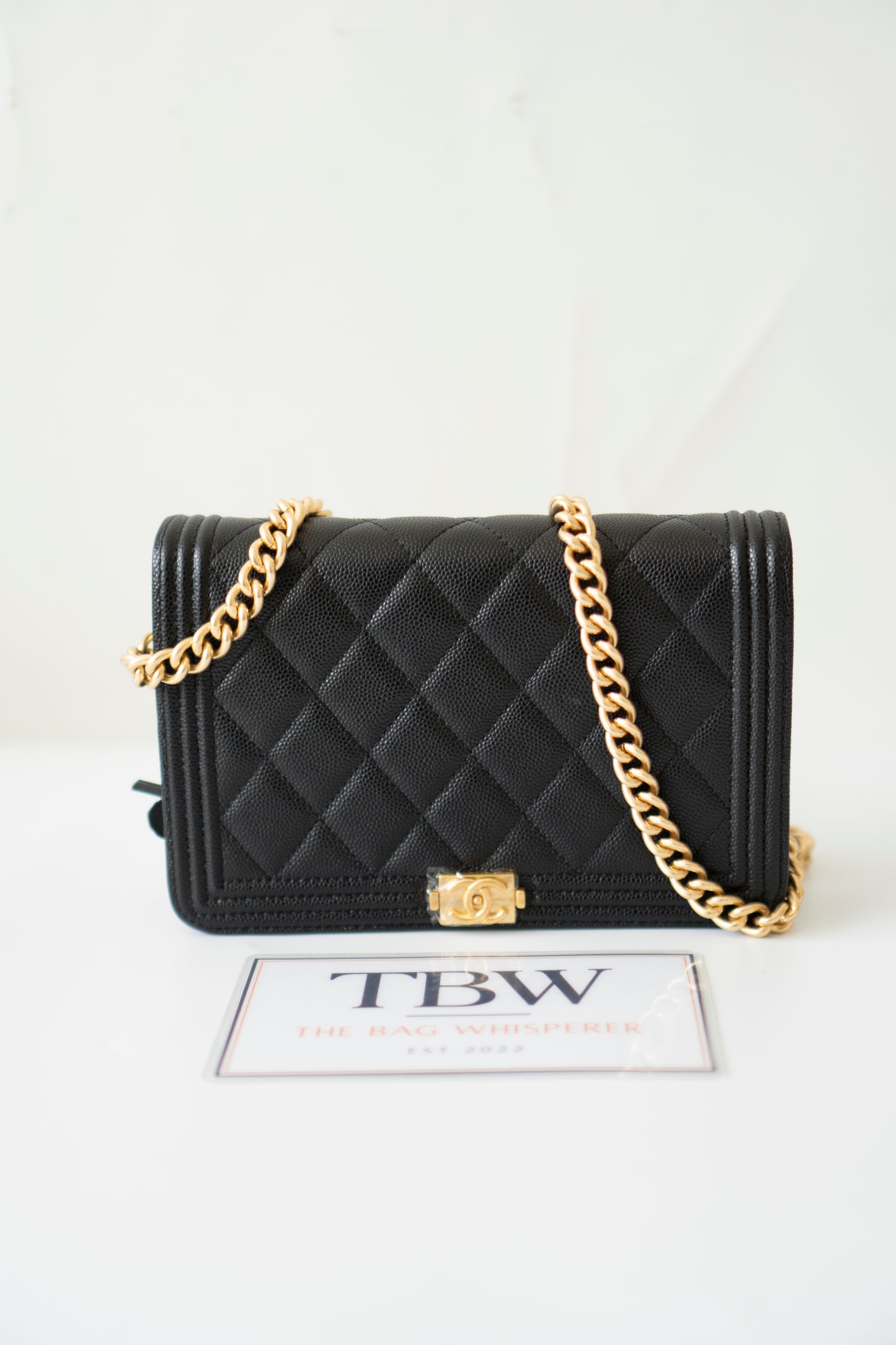 Le Boy WOC – Black Caviar with Gold Hardware