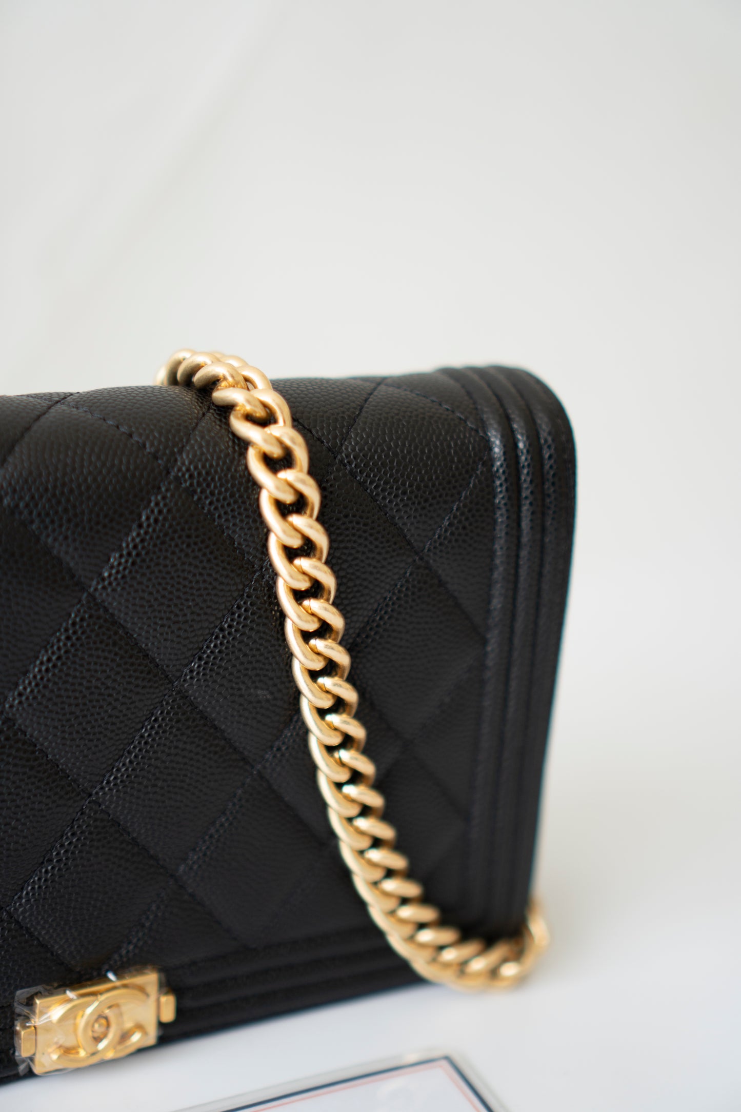Le Boy WOC – Black Caviar with Gold Hardware