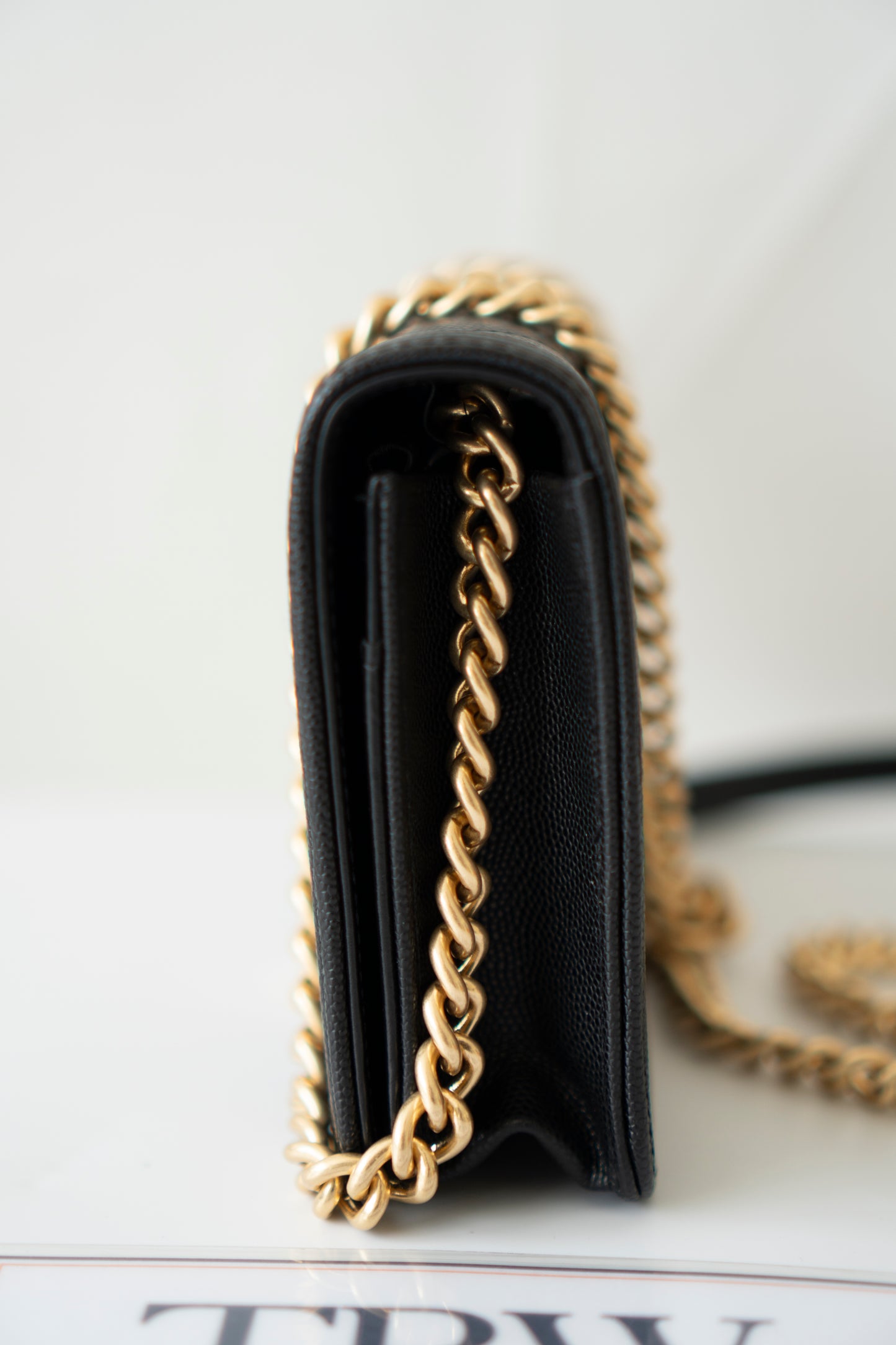 Le Boy WOC – Black Caviar with Gold Hardware