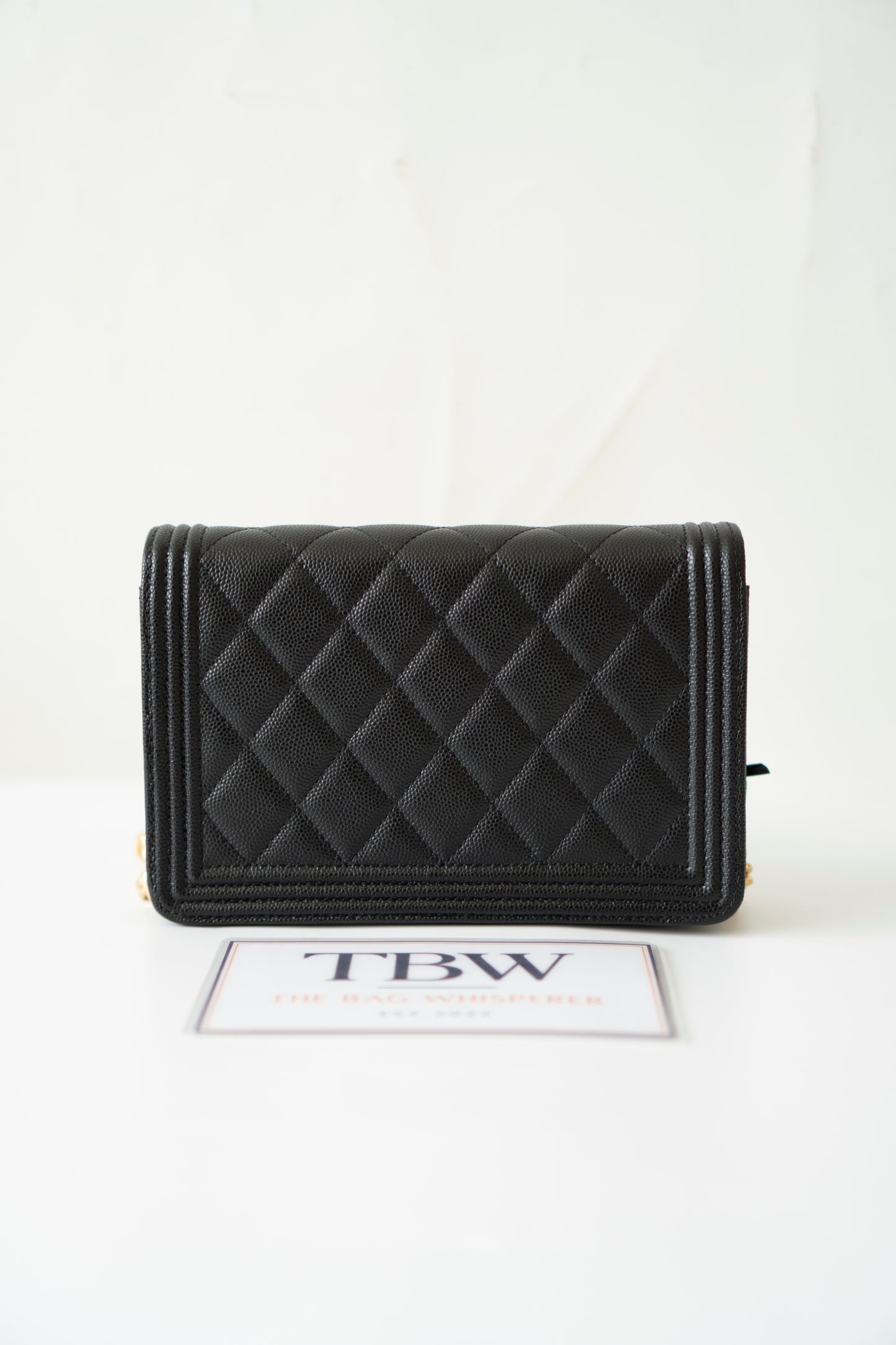 Le Boy WOC – Black Caviar with Gold Hardware
