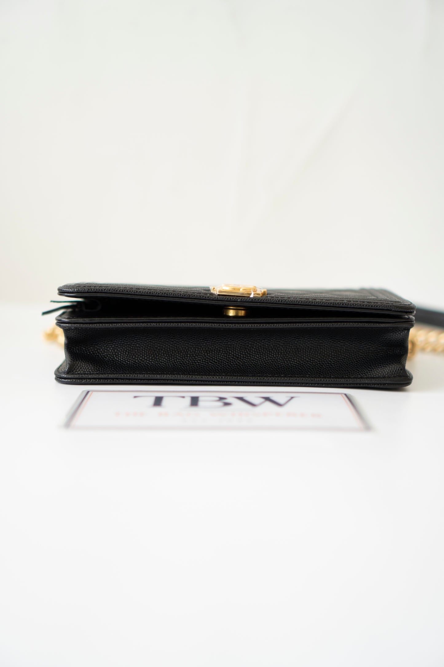 Le Boy WOC – Black Caviar with Gold Hardware