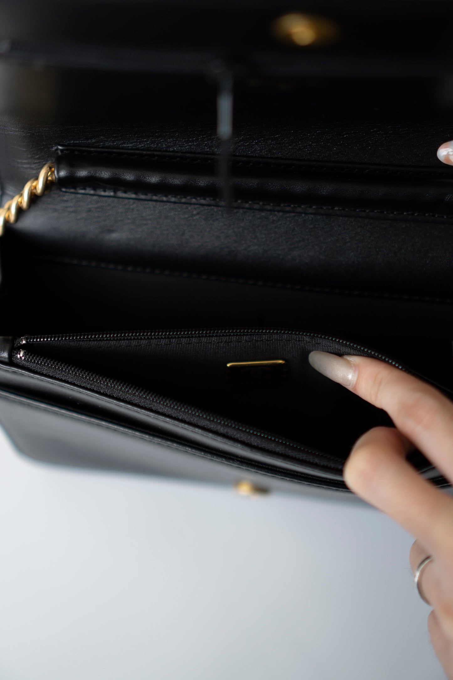 Le Boy WOC – Black Caviar with Gold Hardware