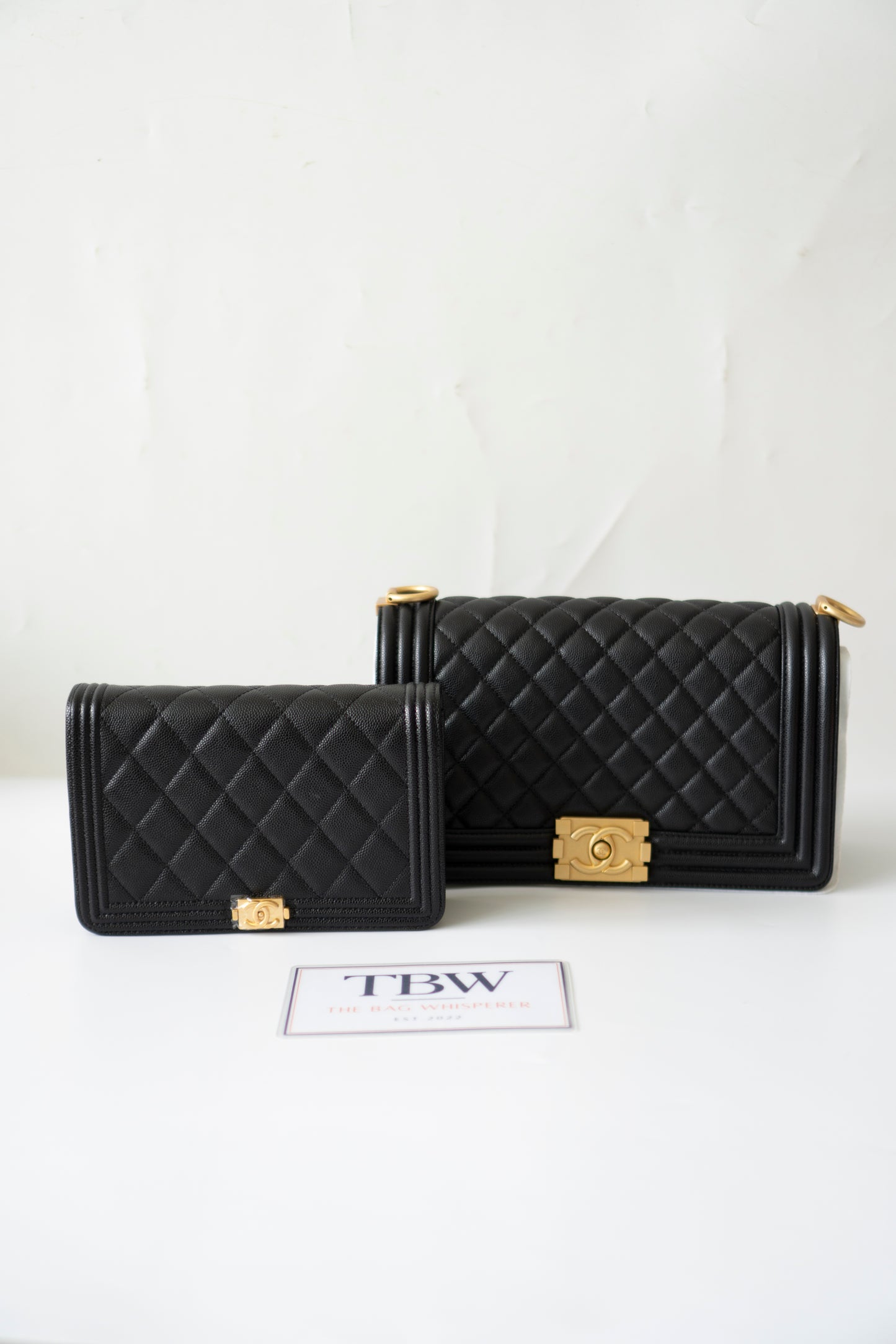 Le Boy WOC – Black Caviar with Gold Hardware