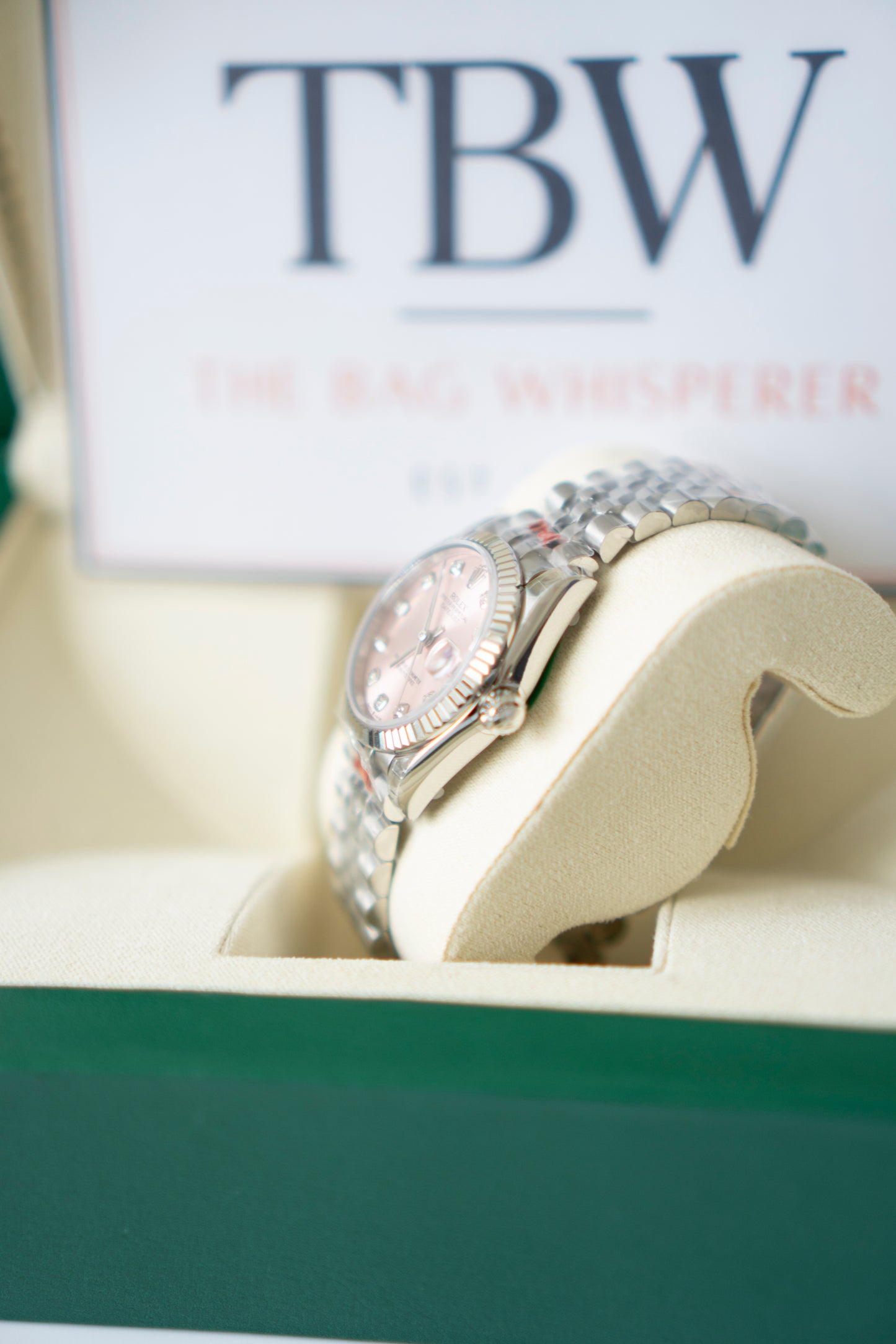 Lady Date just 31 – Pink Dial with Diamond Markers