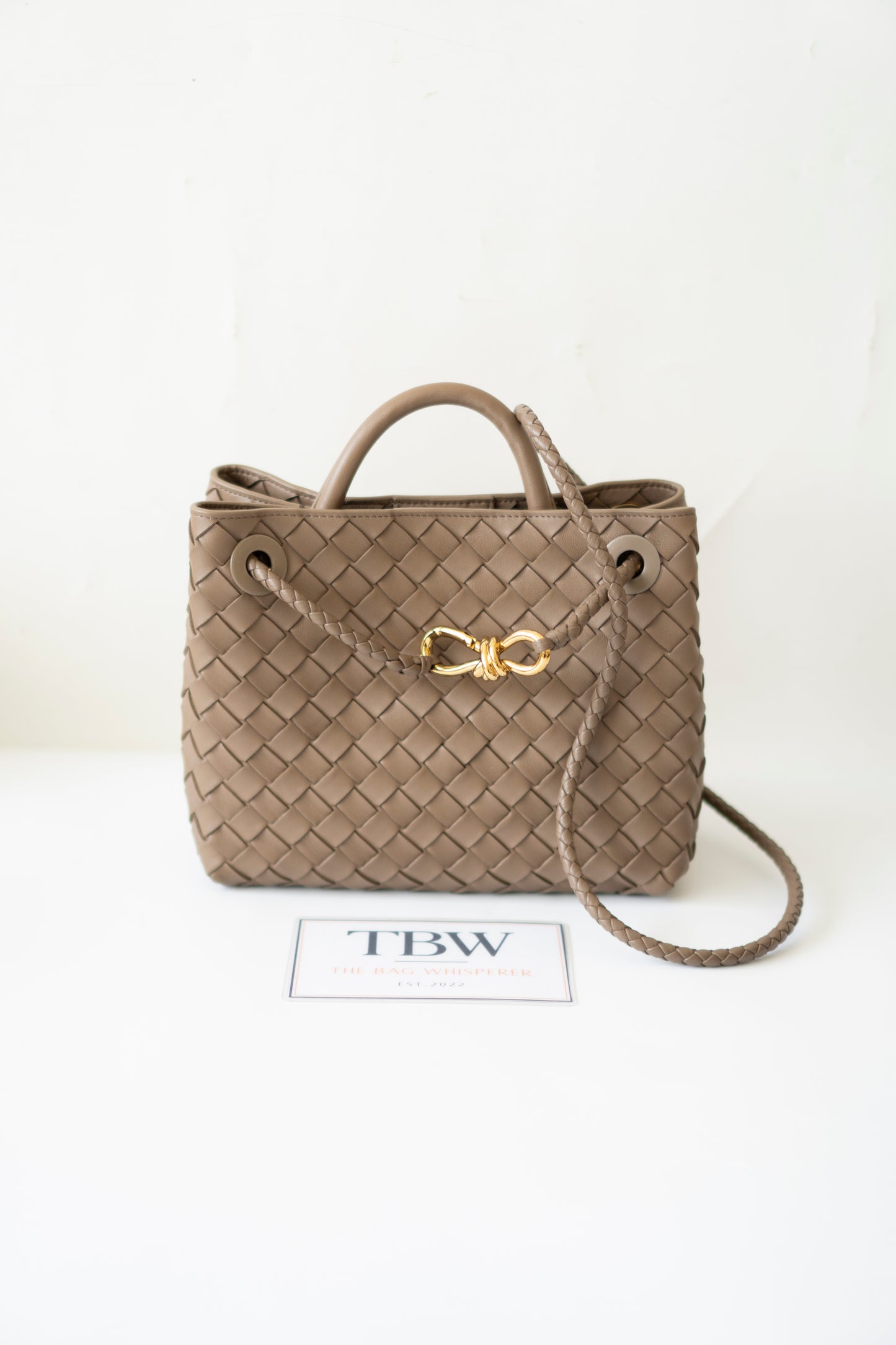 Small Andiamo – Taupe with Gold Hardware